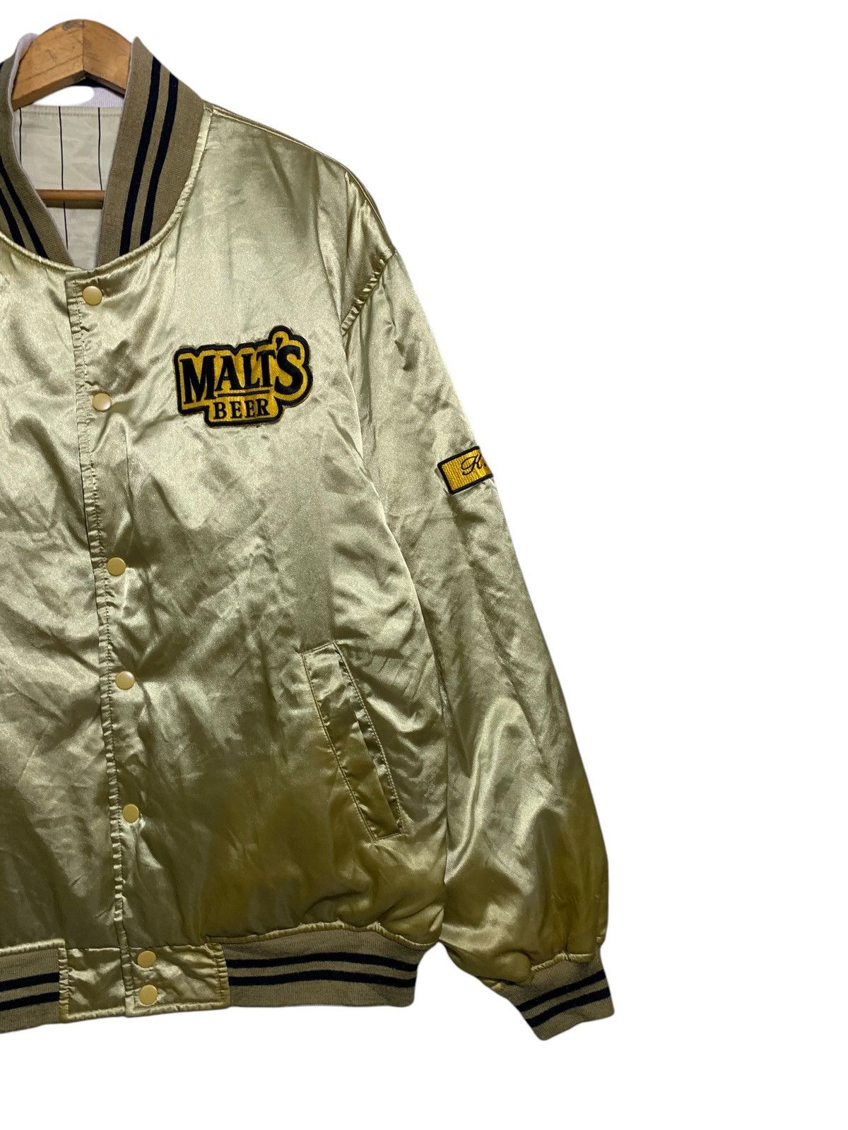Japanese Brand 🔥VTG MALTS BEER VARSITY JACKETS REVERSIBLE Size US L / EU 52-54 / 3 - 10 Thumbnail