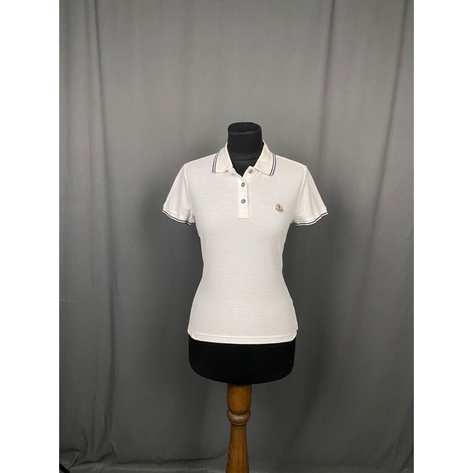 Moncler Moncler Maglia Women's White Polo T-Shirt Size XS Size XS / US 0-2 / IT 36-38 - 3 Thumbnail