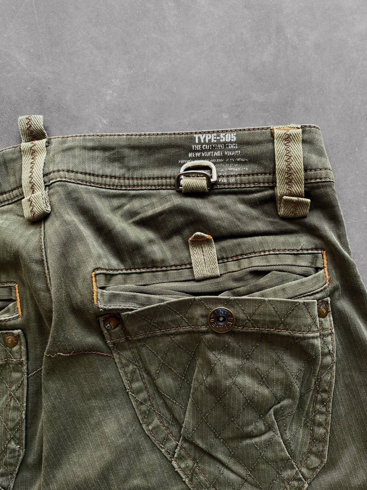 Edwin 🔥Flared🔥Vtg Edwin Japan 505 Cargo Pants Military Green Size US 32 / EU 48 - 9 Thumbnail