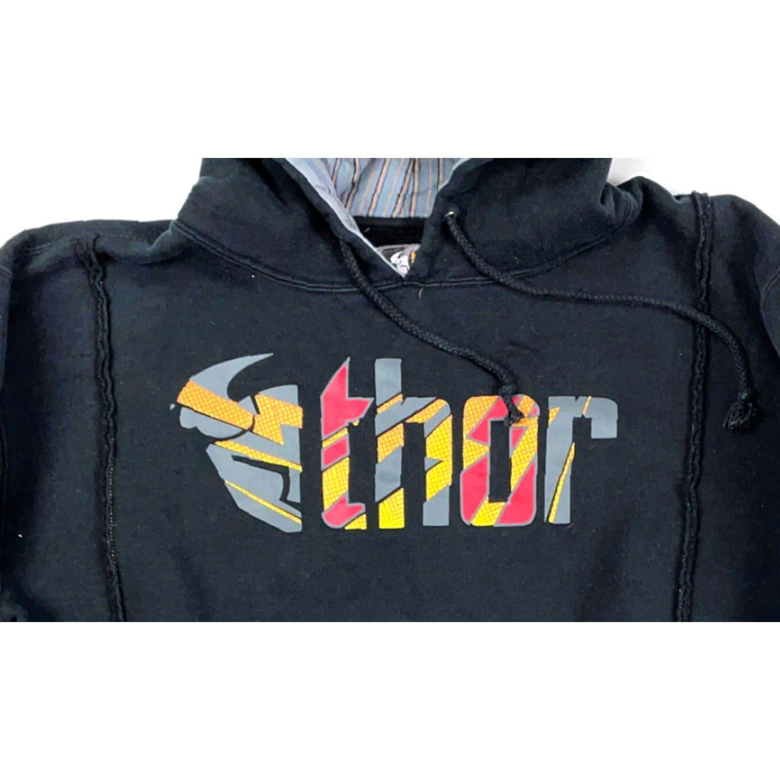 Vintage Thor Racing Hoodie Black Embroidered Pullover Men's Medium Regular Fit Racing Size US M / EU 48-50 / 2 - 2 Thumbnail