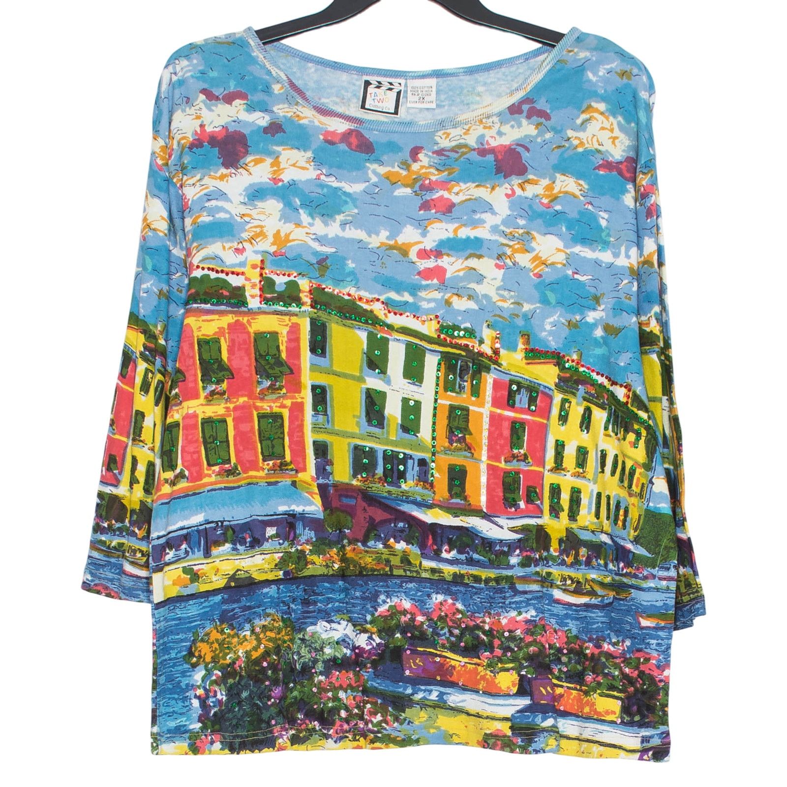 Other NWT Take Two Vintage Top Embellished Plus Size 2X 3/4 Sleeve Size XXL / US 16-18 / IT 52-54 - 1 Thumbnail
