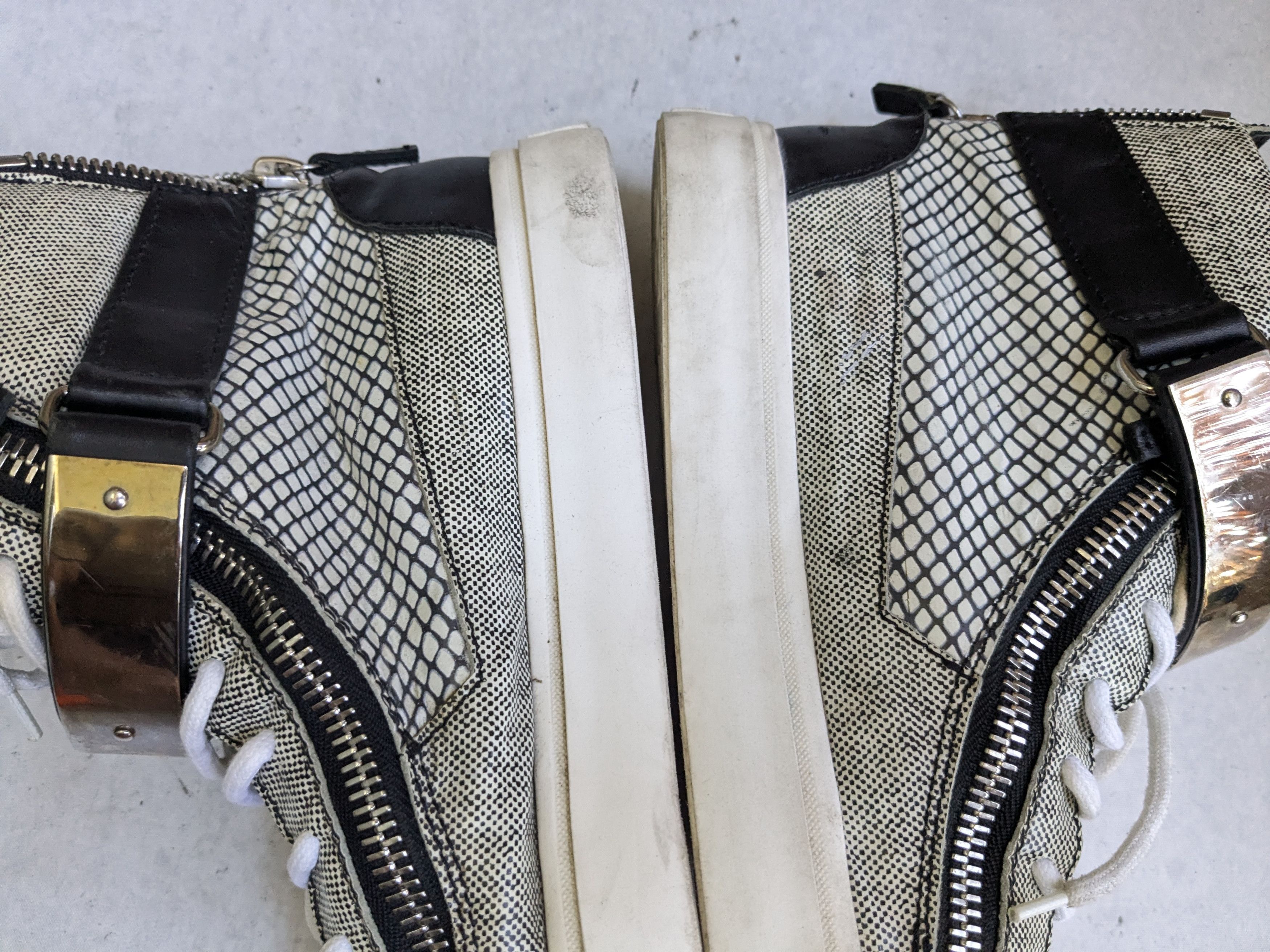 Giuseppe Zanotti Giuseppe Zanotti Sneakers Black White 10 43 High Top Leather Size US 10 / EU 43 - 11 Thumbnail