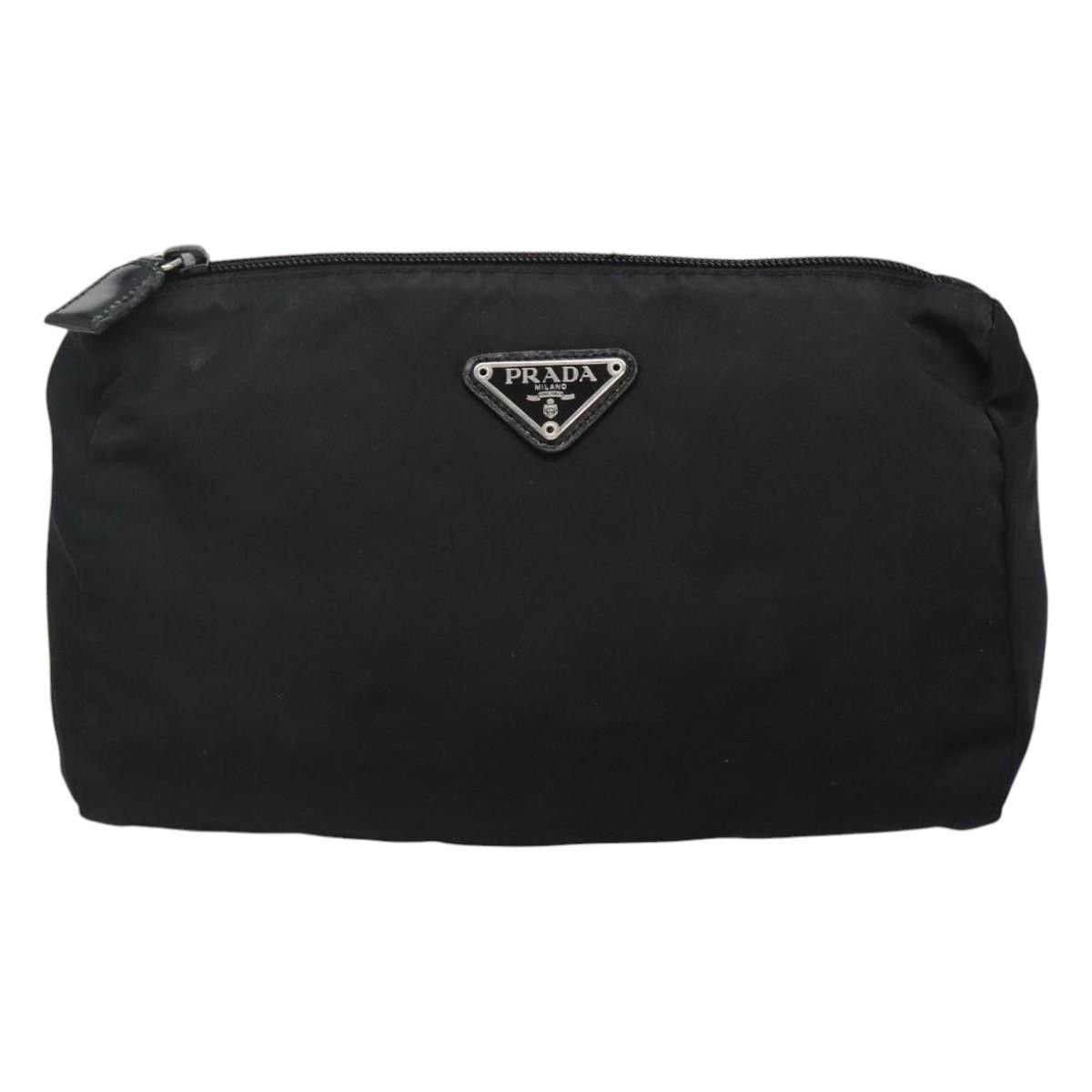 Prada Cosmetic Pouch Black Synthetic Clutch Bag (Pre-Owned) Size ONE SIZE - 1 Thumbnail