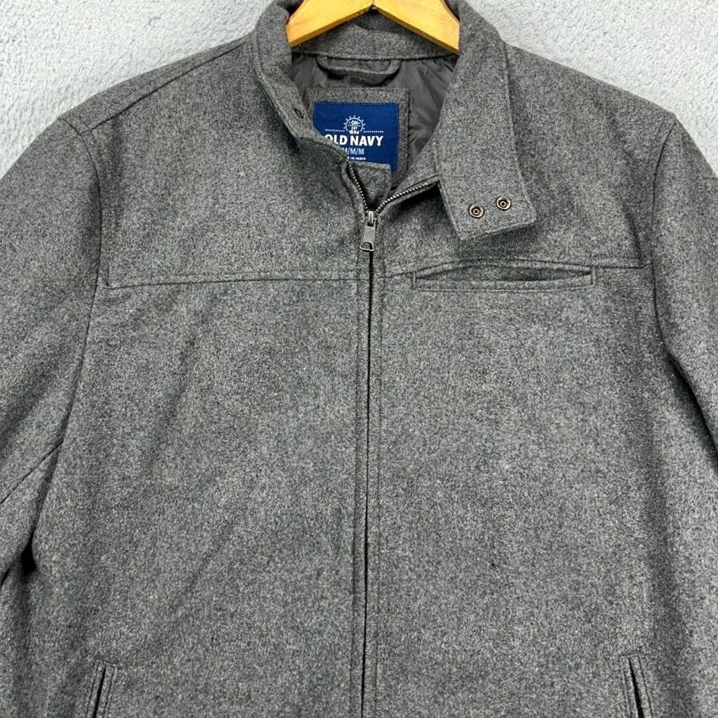 Old Navy Old Navy Wool Blend Jacket Coat Mens Medium Grey Winter Full Zip Pockets Size US M / EU 48-50 / 2 - 2 Thumbnail