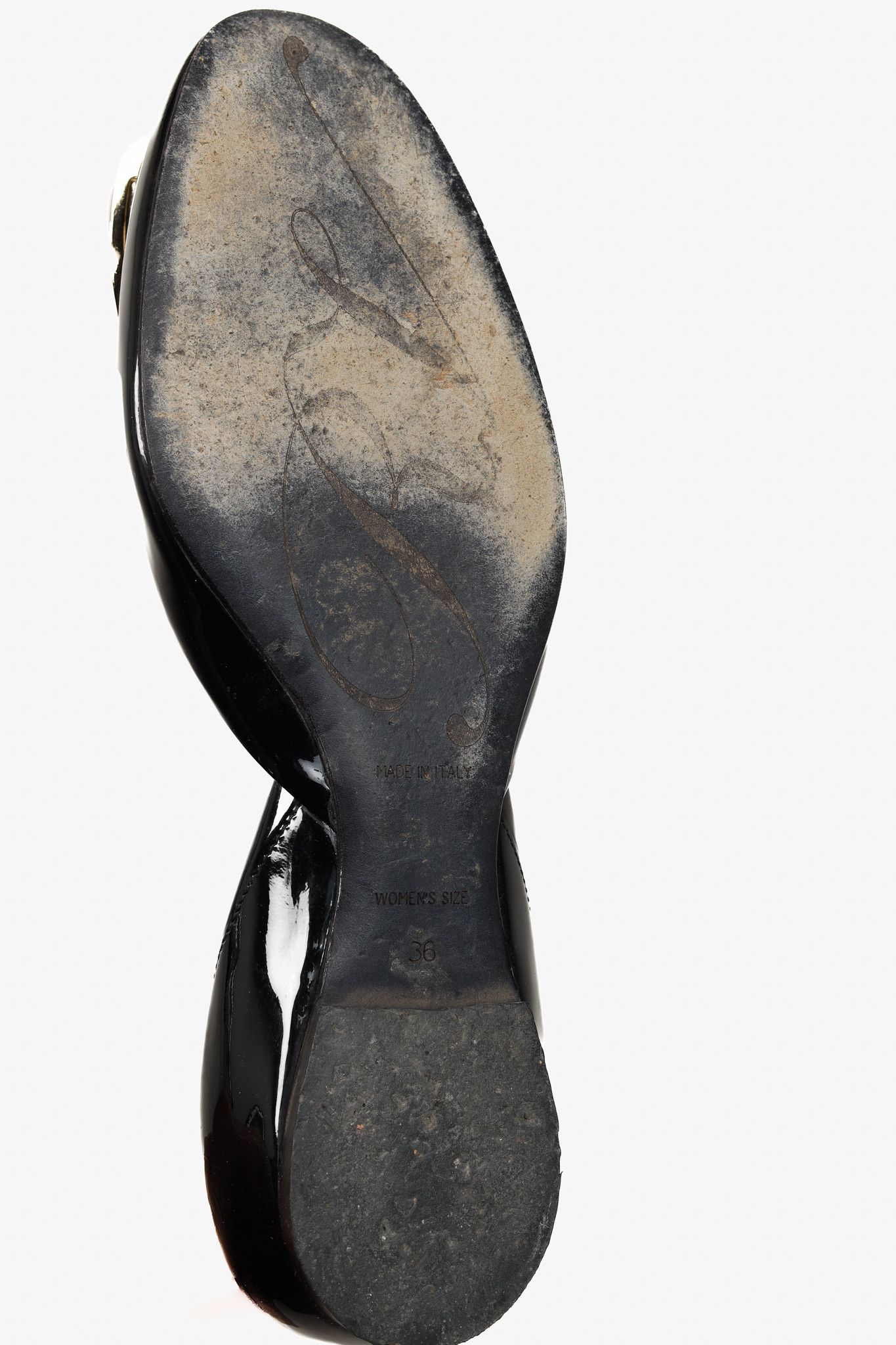 Roger Vivier Roger Vivier Chips Black Patent Leather Buckle Scrunch Flats Size US 5.5 / IT 35.5 - 6 Thumbnail