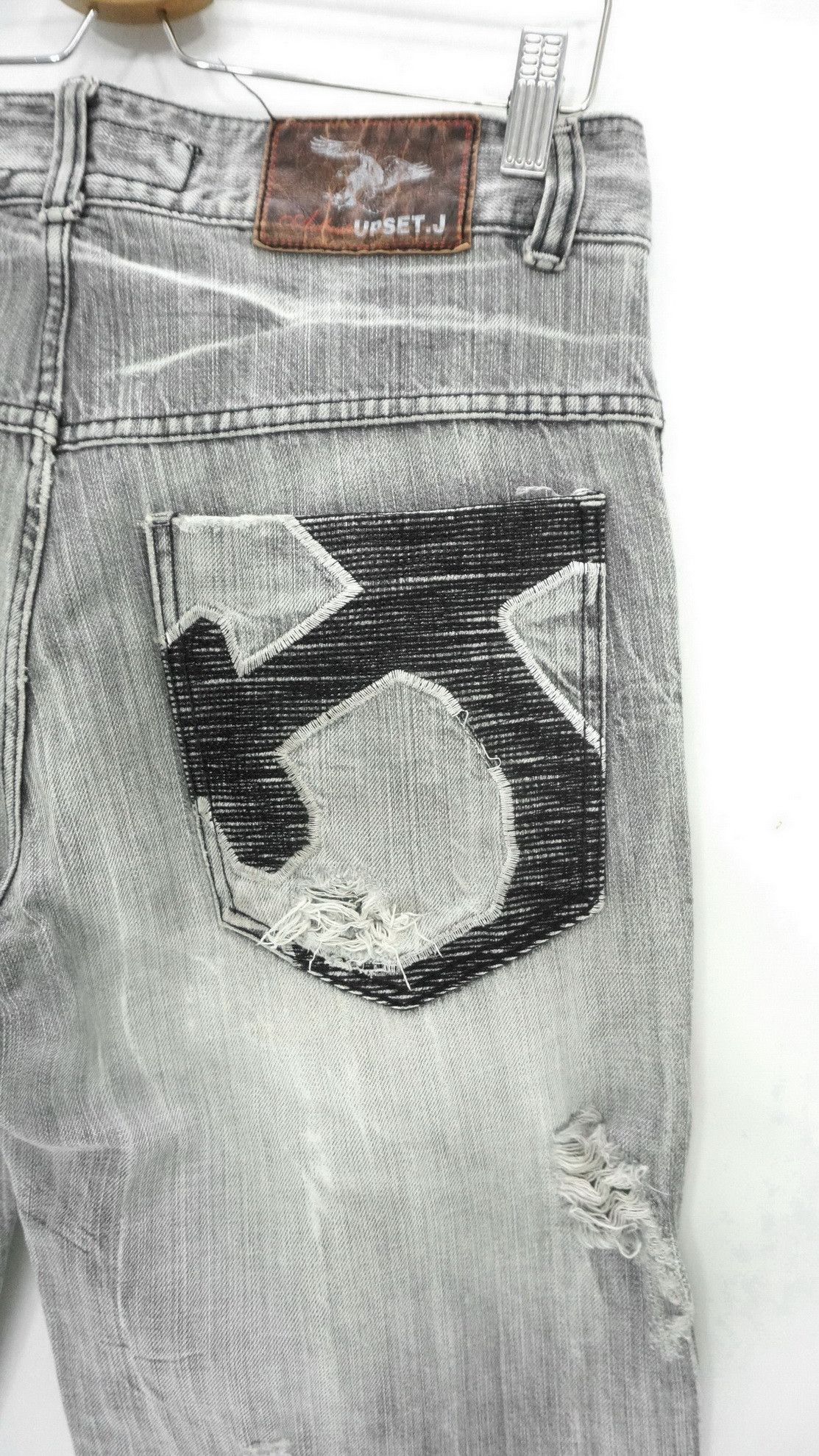 Japanese Brand UPSET Jeans Vintage Distressed Denim Size US 30 / EU 46 - 7 Thumbnail