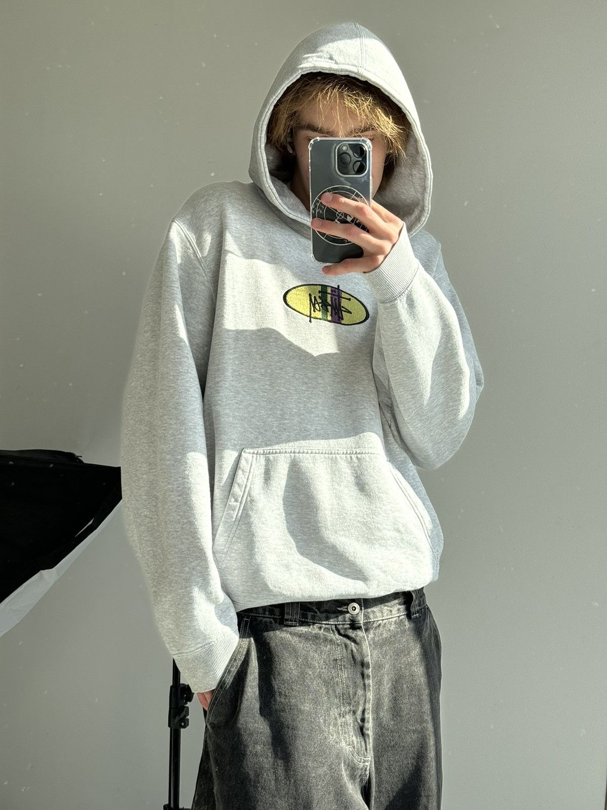 Stussy × Vintage STUSSY CENTER LOGO VINTAGE OVERSIZE HOODIE Size US XL / EU 56 / 4 - 10 Thumbnail