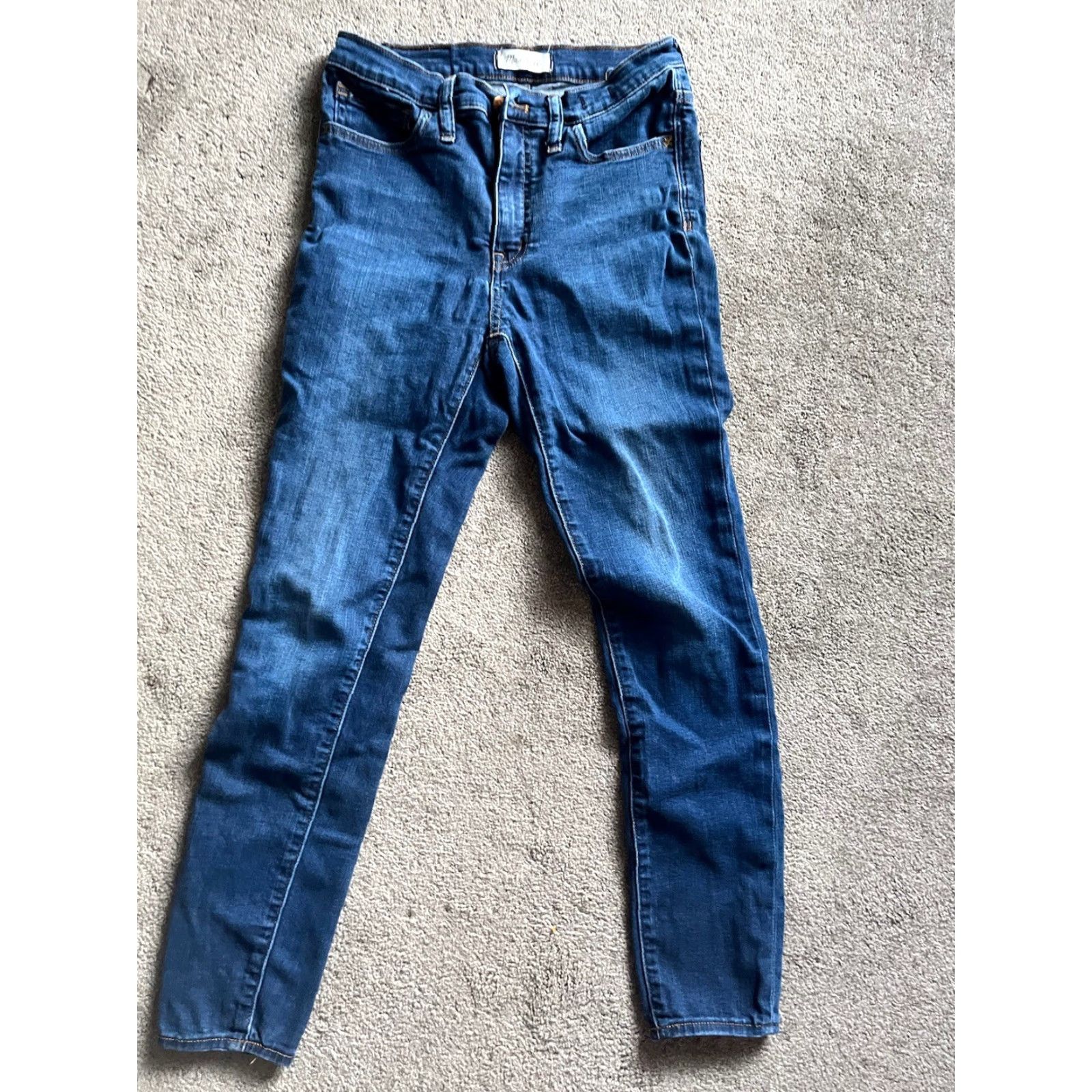 Madewell Madewell Jeans Dark Wash Skinny 9" Mid-Rise Womens Size 27 Casual Collegiate Blue Size 27" / US 4 / IT 40 - 3 Thumbnail