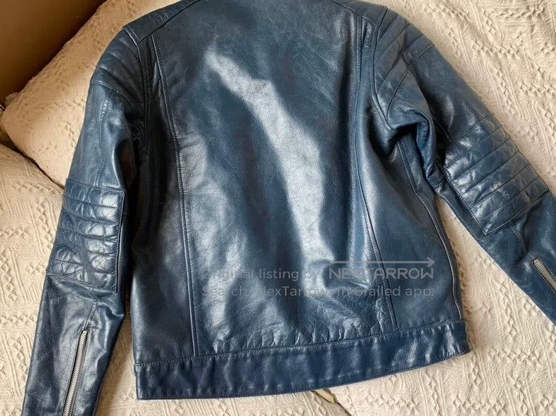 Neighborhood Neighborhood Blue Leather Jacket, New, Size S Size US S / EU 44-46 / 1 - 3 Thumbnail