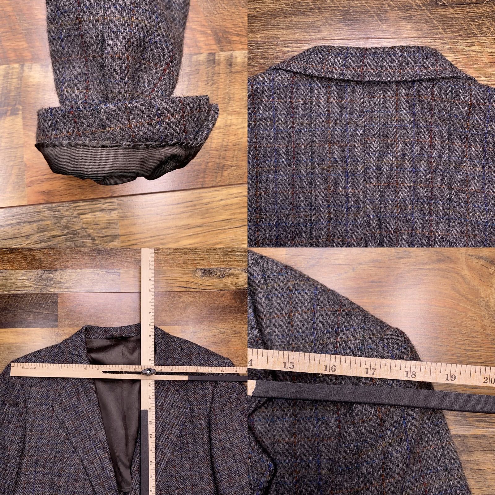 Vintage VINTAGE Kuppenheimer Blazer Sport Coat Wool Gray Herringbone Tweed 40R Notch Lapel Single-Breasted Four-Button Jacket Mens Regular Chest 40 Size 40R - 8 Thumbnail