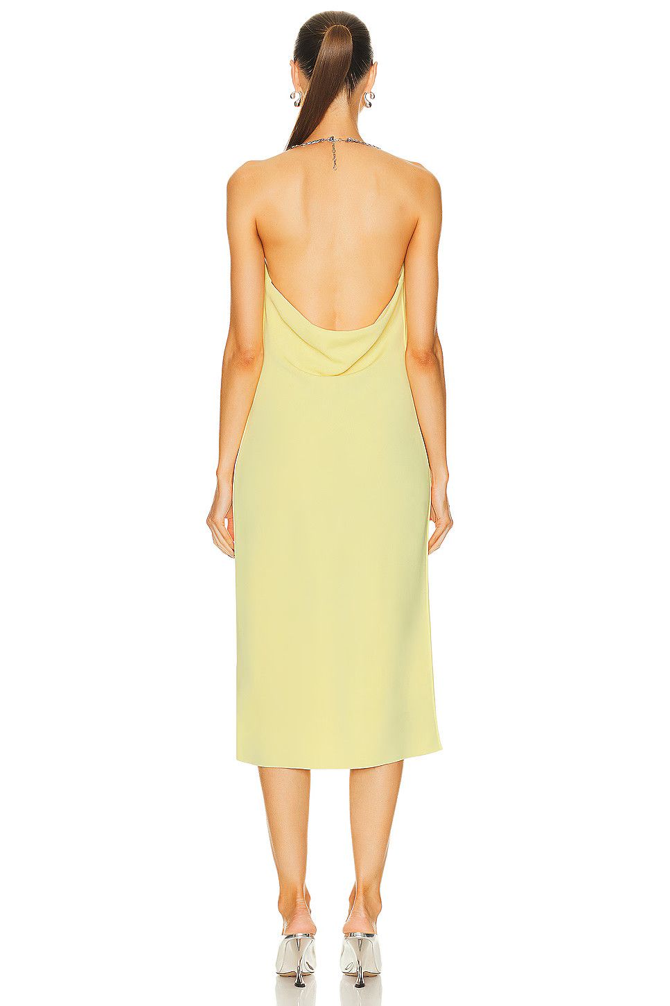 Bottega Veneta o1n1vont1225 Viscose Midi Dress in Pineapple Size M / US 6-8 / IT 42-44 - 2 Thumbnail