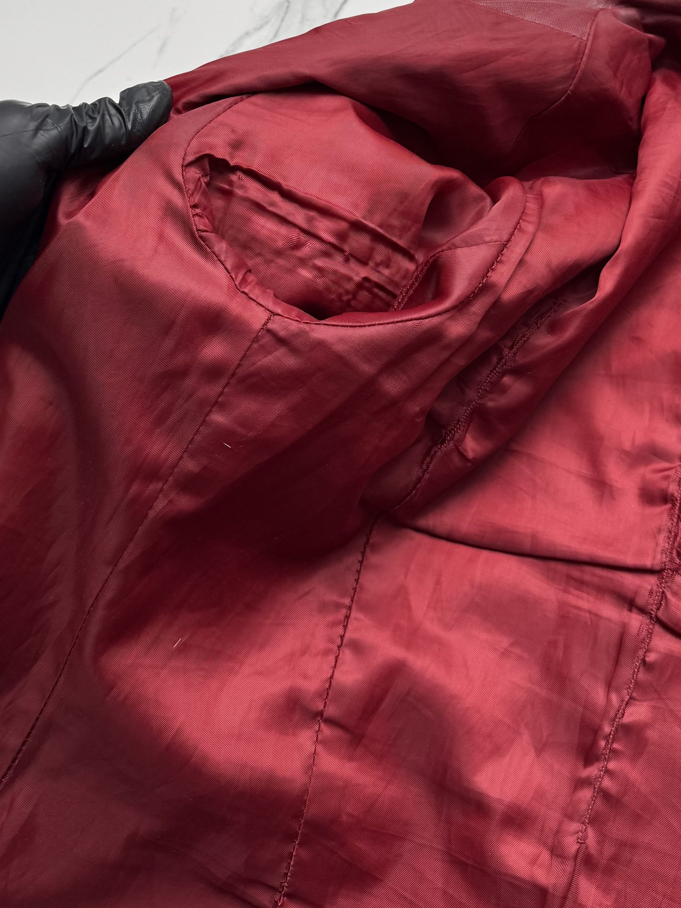 Vintage Y2K Red Leather Jacket Womens Slim Fit Zip Up Biker Style Size S / US 4 / IT 40 - 10 Thumbnail