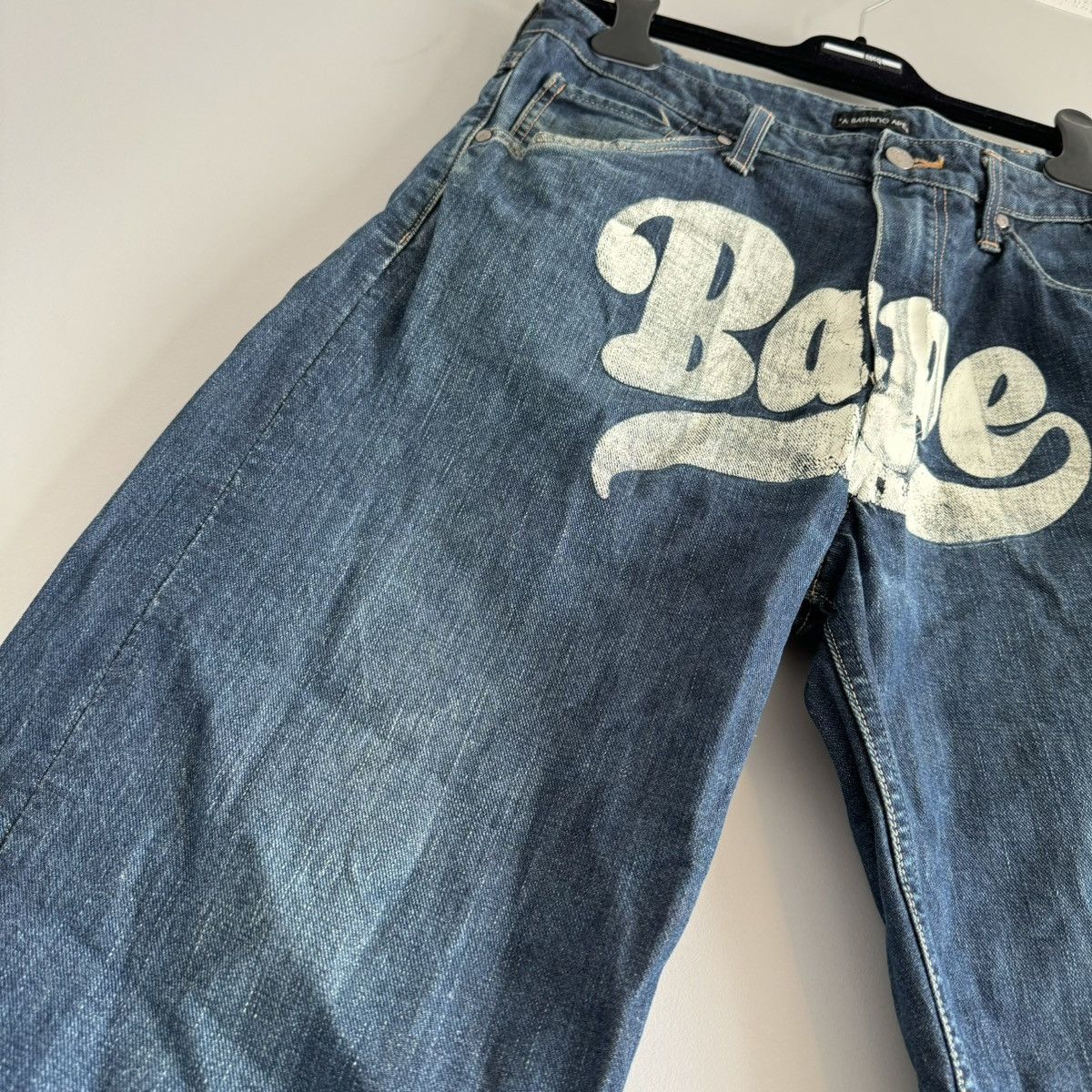 Bape OG BAPEXCLUSIVE Painted Logo Denim Jeans Size US 34 / EU 50 - 14 Thumbnail