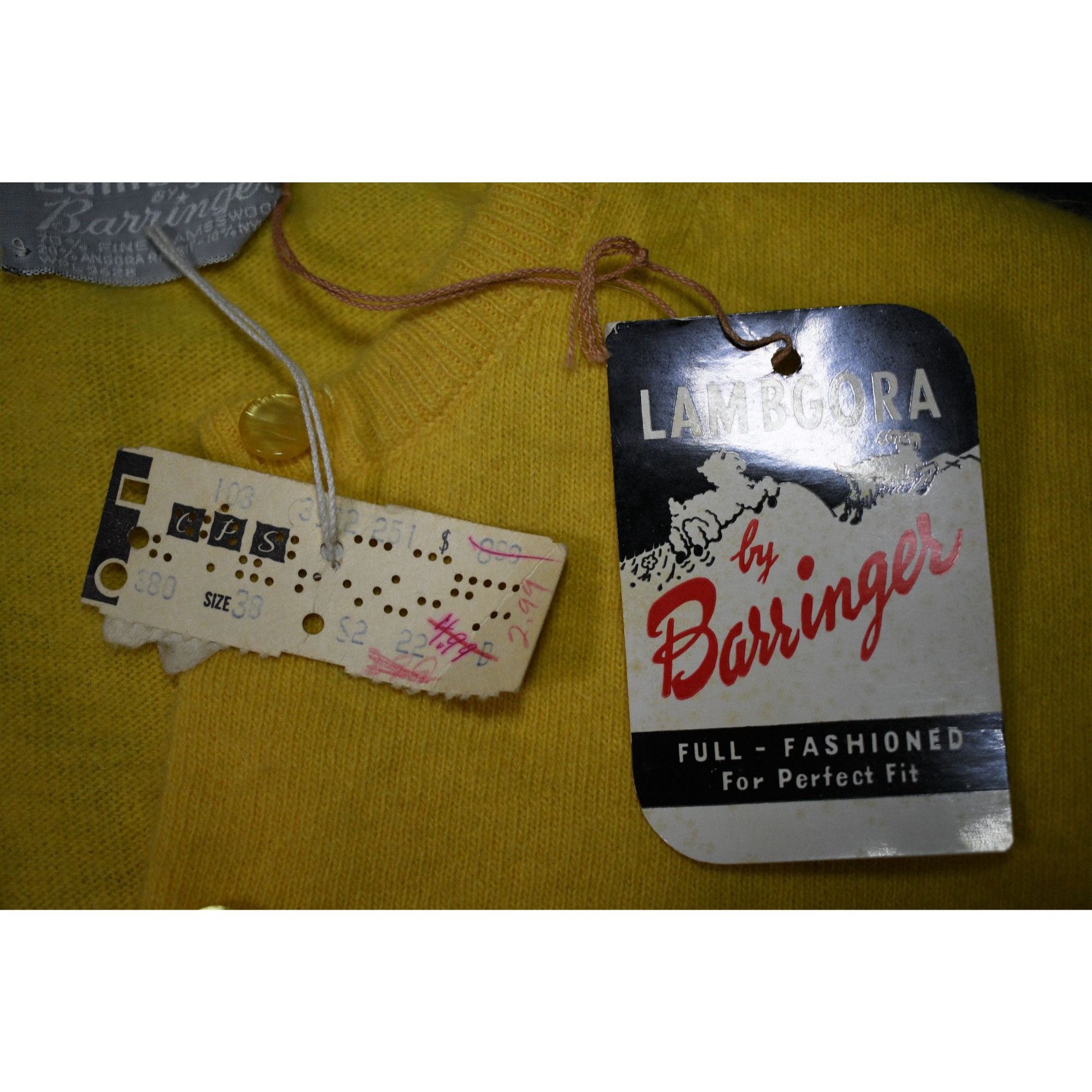 Other Vintage 1970's Lambgora By Barringer Yellow Cardigan Sweater Size S / US 4 / IT 40 - 4 Thumbnail