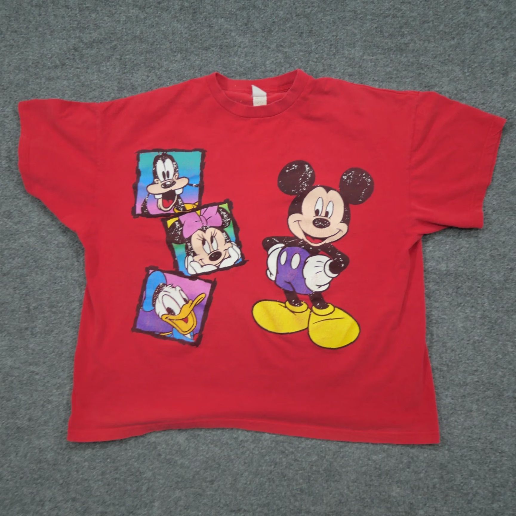Disney VINTAGE Disney Mickey Mouse T Shirt Womens 2XL Red 90s Minnie Daisy Goofy Crew Neck Short Sleeve Cotton Blend Pattern Solid Boys Girls Mens Womens Size XXL / US 16-18 / IT 52-54 - 2 Thumbnail