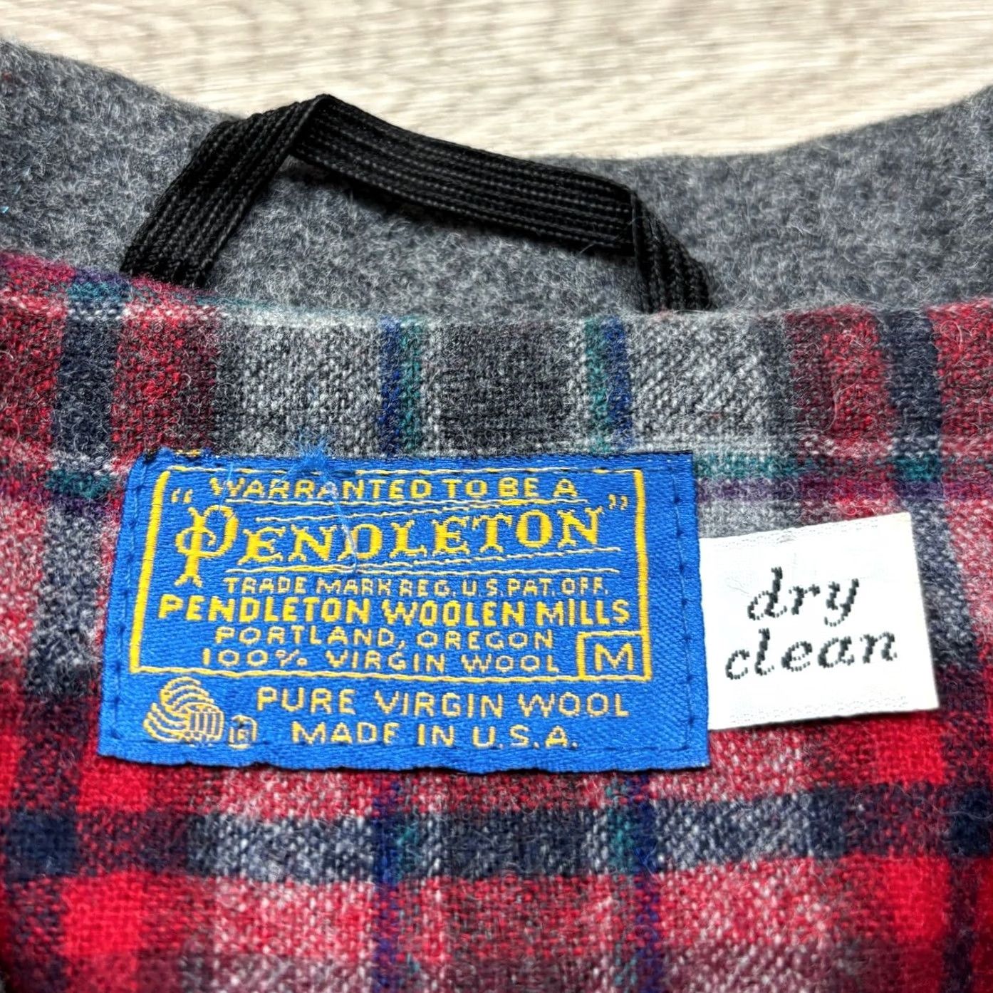 Pendleton VINTAGE Pendleton Wool Jacket Bomber Flannel Lined Full Zip Men's Medium Virgin Wool Gray 70s Mens Size US M / EU 48-50 / 2 - 4 Thumbnail