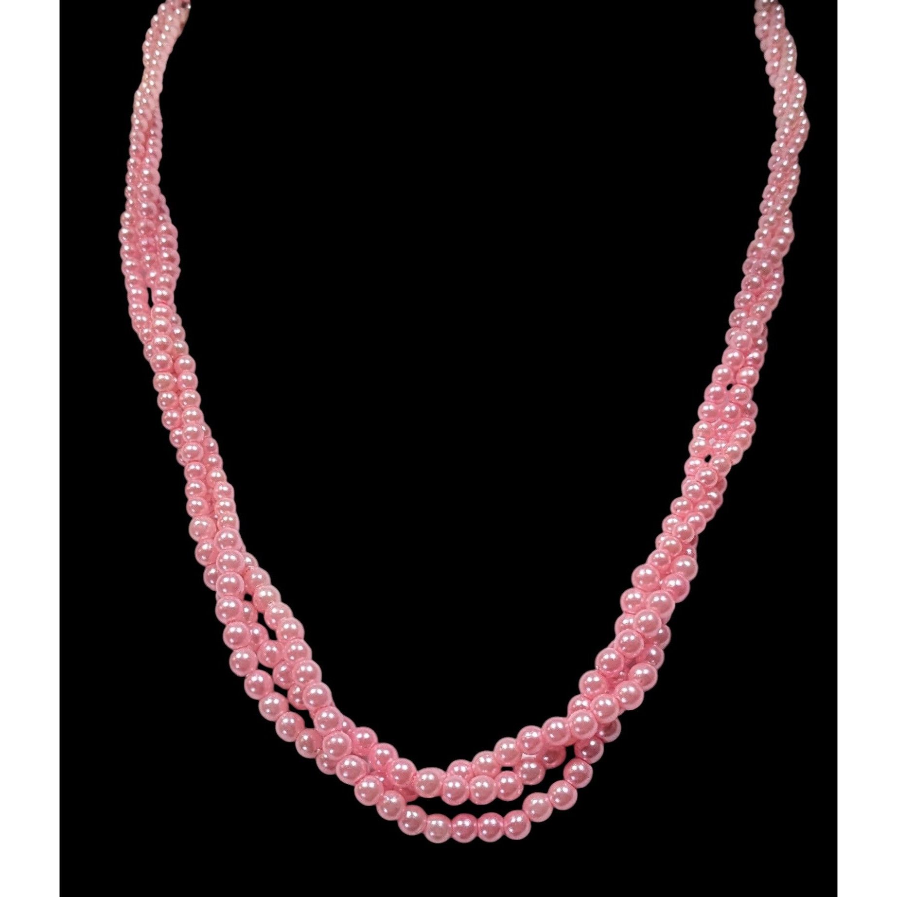 Other Coquette Pink Faux Pearl Triple Strand Twisted Necklace Size ONE SIZE - 2 Thumbnail