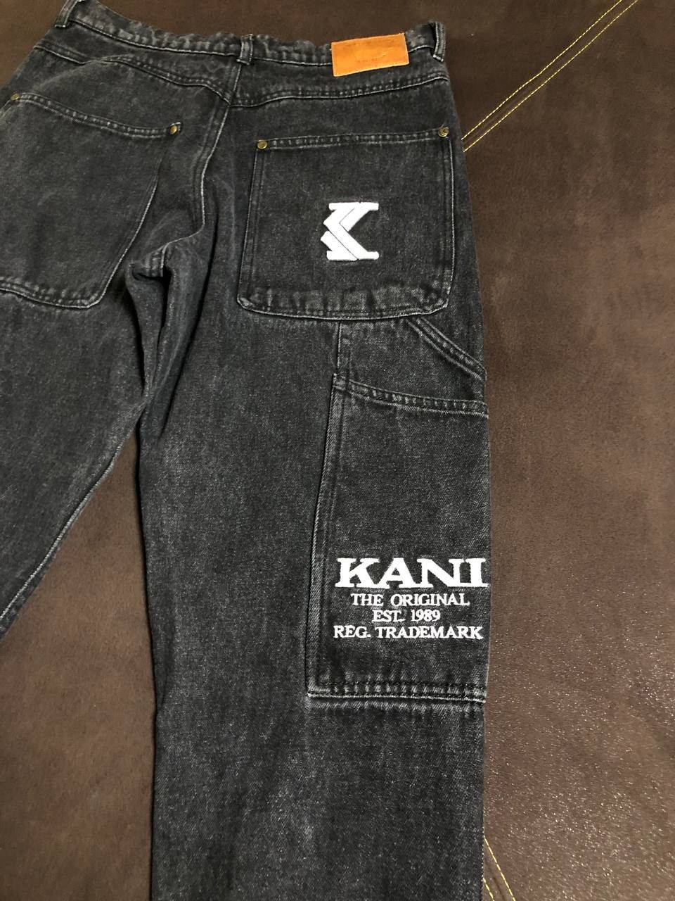 Karl Kani Mens Karl KANI Cargo Denim Jeans Embroidered Logo Size US 30 / EU 46 - 13 Thumbnail