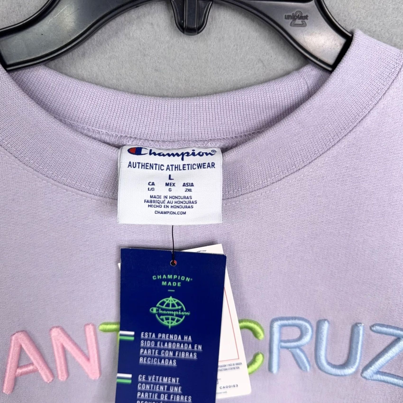 Champion Champion Sweatshirt Adult Large Purple Santa Cruz Embroidered Fleece Pullover Size US L / EU 52-54 / 3 - 5 Thumbnail
