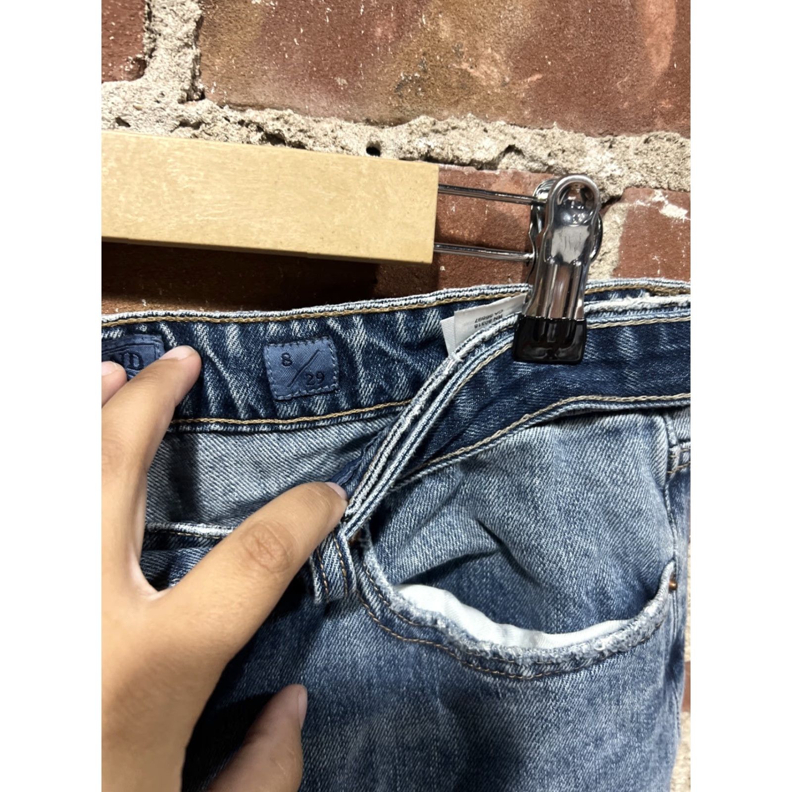 Lucky Brand Lucky Brand Sienna Slim Boyfriend Jeans Patchwork Distressed Medium Blue 29 Regular Women Jeans N/A Size 29" - 3 Thumbnail