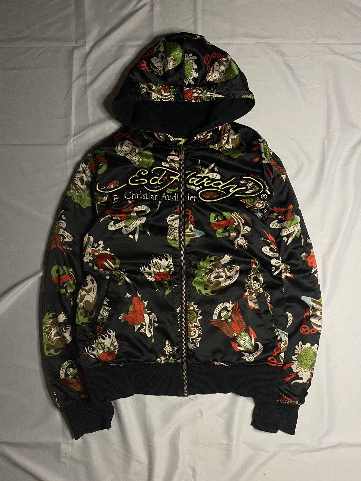Christian Audigier × Ed Hardy × Vintage ED HARDY RARE DOUBLE-ZIP 