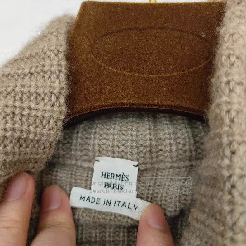 Hermes Hermes Brown cashmere fake two-piece cloak base layer swea Size US M / EU 48-50 / 2 - 3 Thumbnail