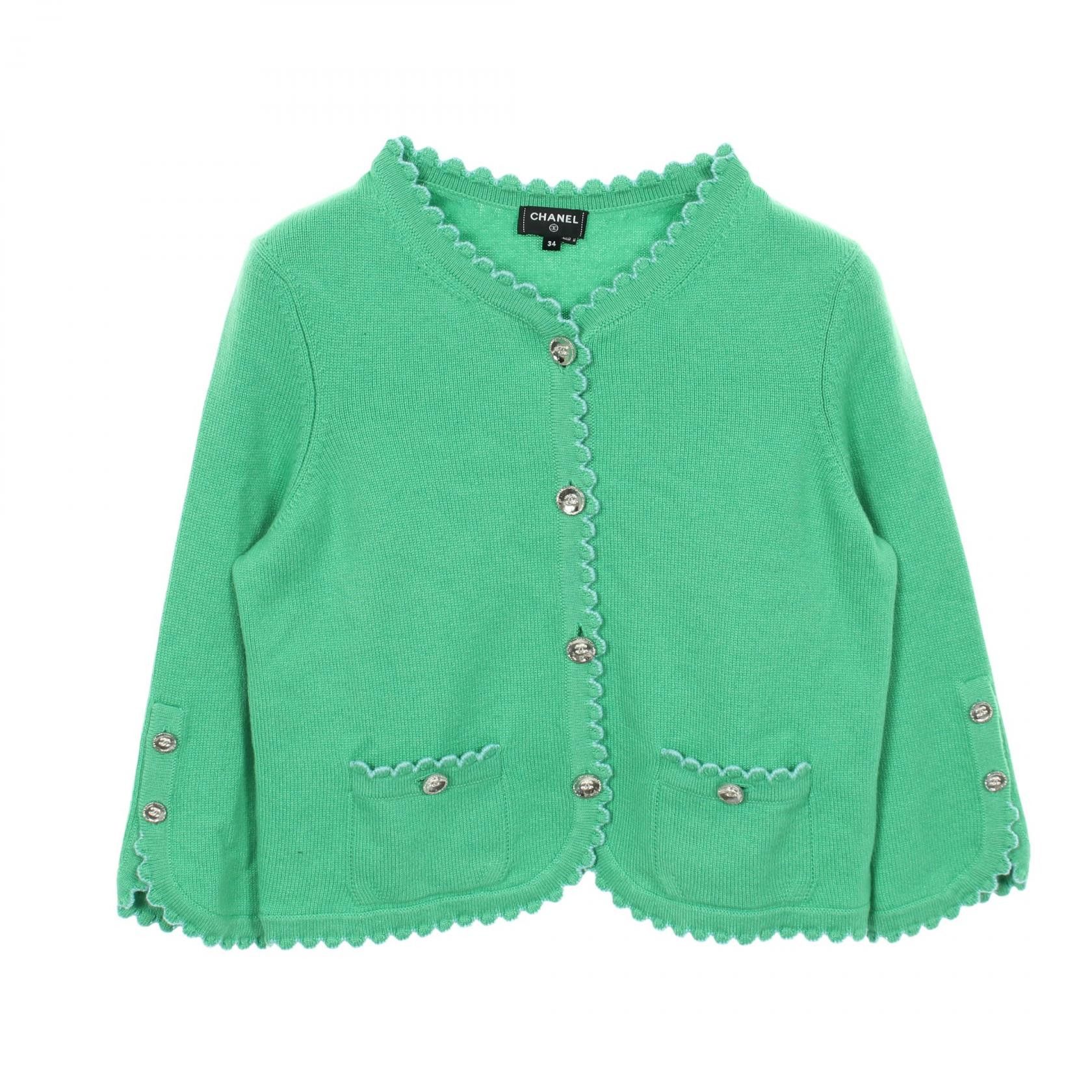 Chanel Chanel Chanel Cashmere Cardigan Textile Tops P78338K11387 DUTY FREE for USA Size ONE SIZE - 1 Thumbnail