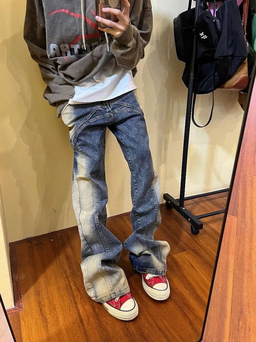 Japanese Brand × Jean Gradient Wash Stacked Denim Jeans Size US 32 / EU 48 - 2 Thumbnail