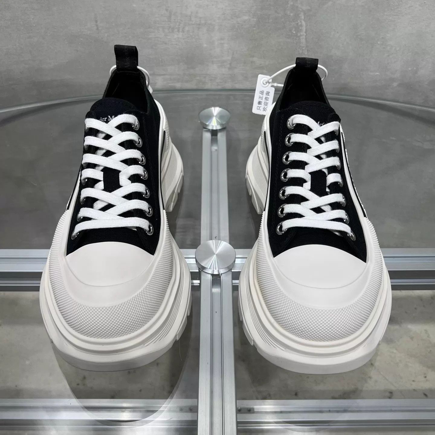 Alexander McQueen Alexander McQueen Black White Combat Boots 41 Size US 8 / EU 41 - 1 Thumbnail