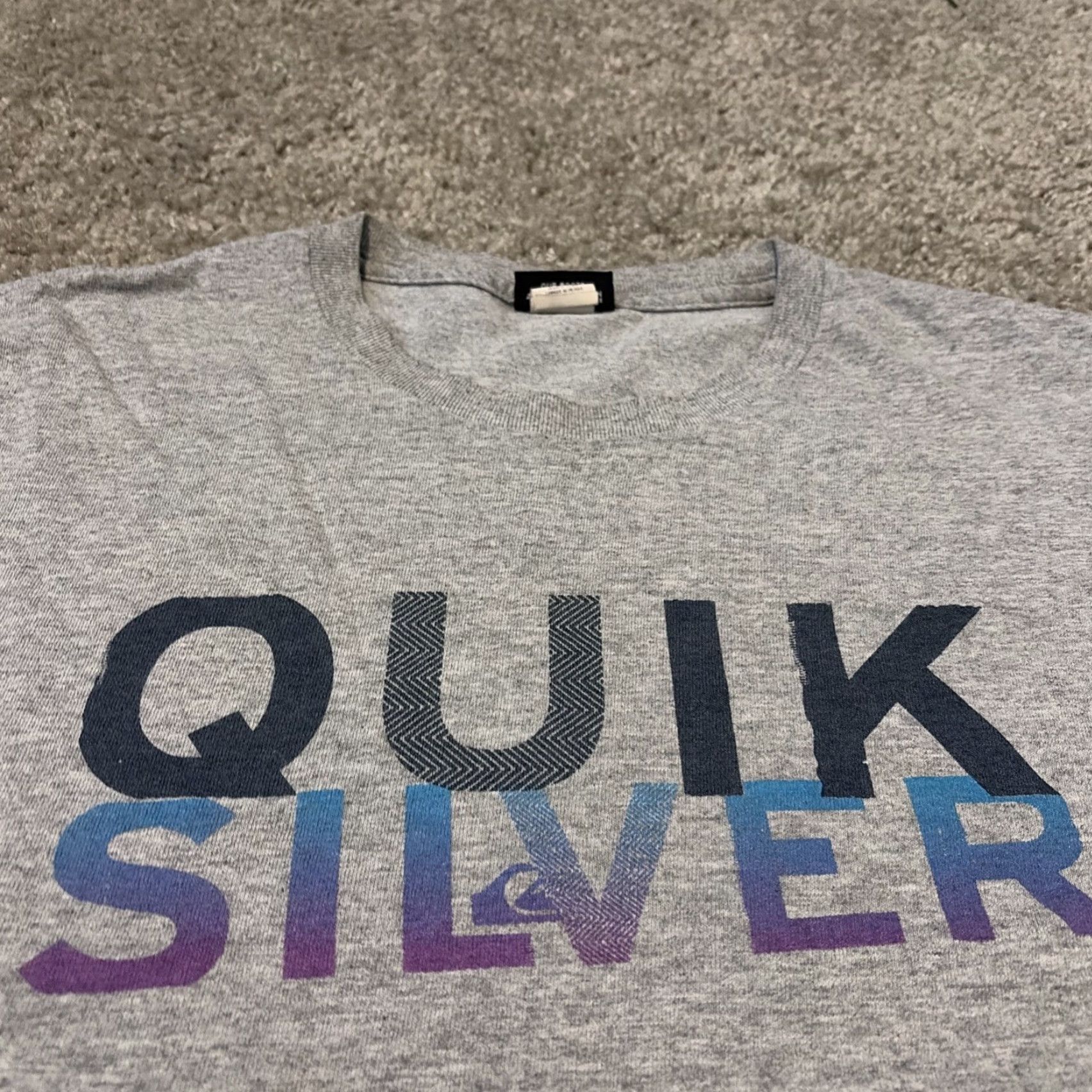 Quiksilver VINTAGE Quiksilver T-Shirt Men's Large Gray Grunge 2000s Y2K Surf Skate Size US L / EU 52-54 / 3 - 3 Thumbnail