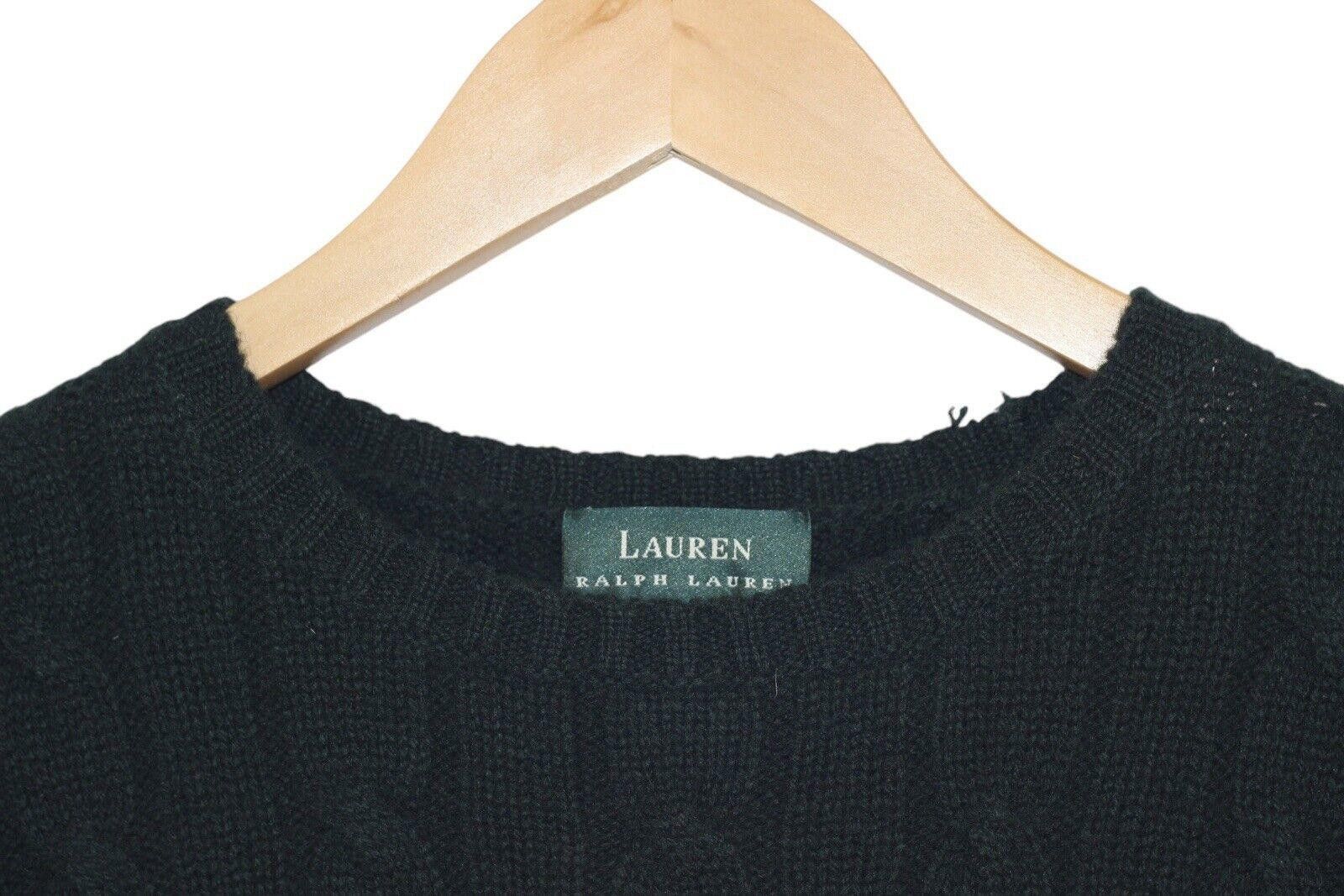 Designer Ralph Lauren Cable Knit Sweater Green Label L Lambs Wool Size L / US 10 / IT 46 - 4 Thumbnail