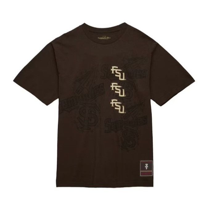 NEW TRAVIS SCOTT x MITCHELL NESS FSU BROWN TEE XL