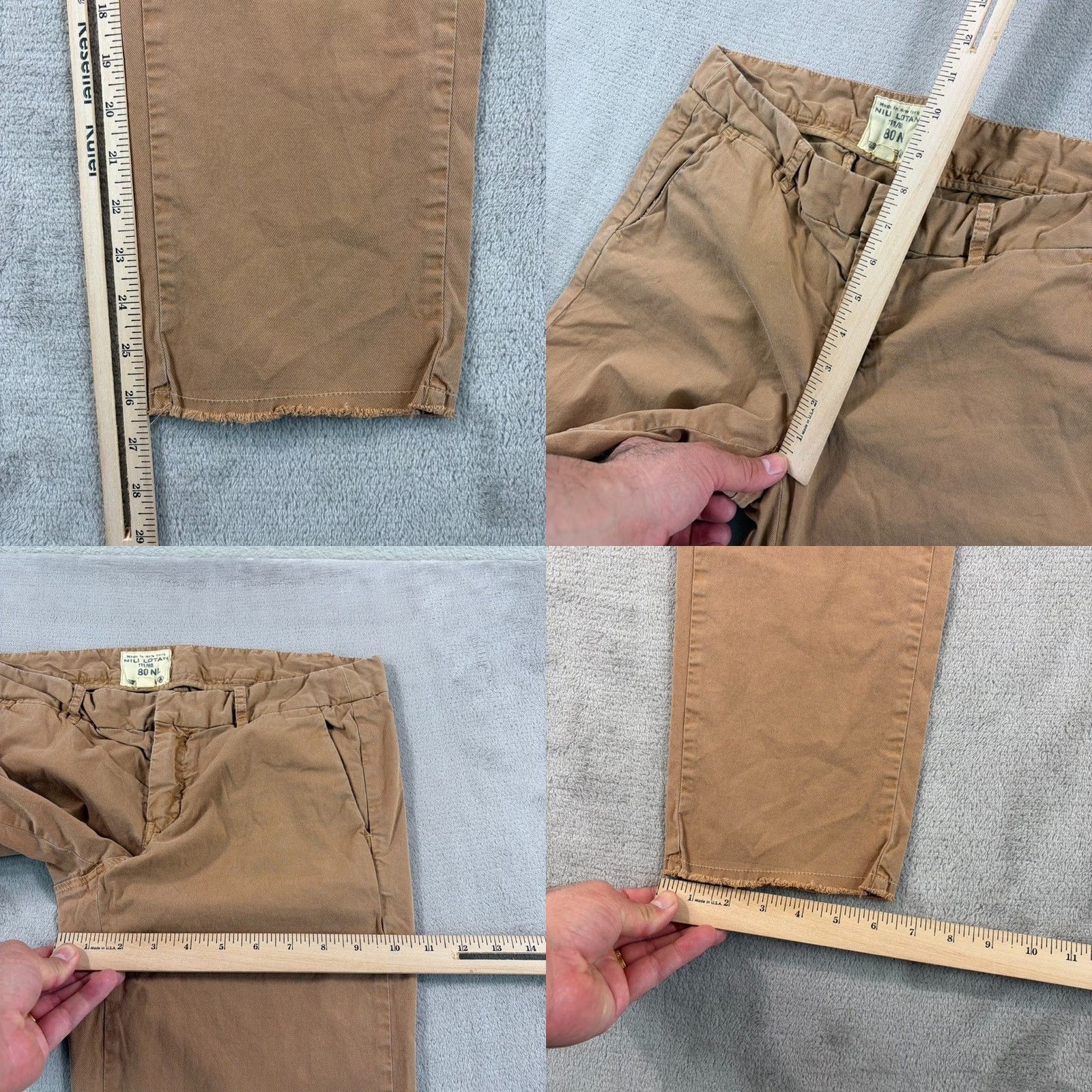 Nili Lotan Nili Lotan Montauk Cropped Hem Pants Brown Women 6 Straight Leg Pockets USA Designer Size 28" / US 6 / IT 42 - 8 Thumbnail