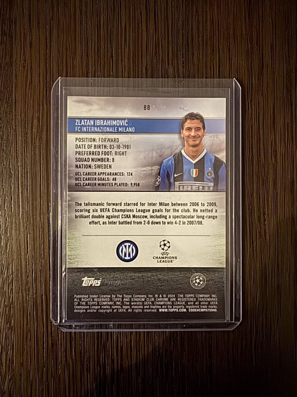 Nike Inter Milan 08/09 Home Kit #Ibrahimović 8 L + Player Card Size US L / EU 52-54 / 3 - 12 Thumbnail