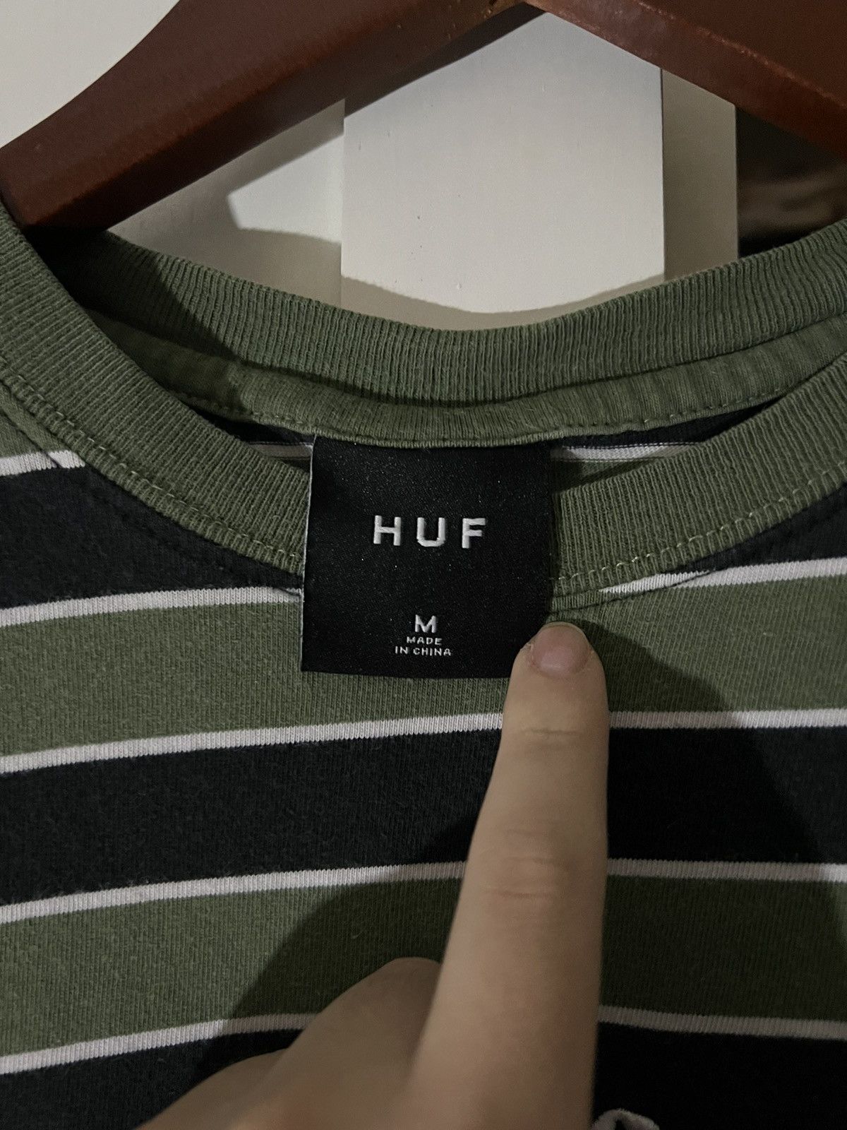 Huf HUF Worldwide Striped Logo Tee Size US M / EU 48-50 / 2 - 3 Thumbnail