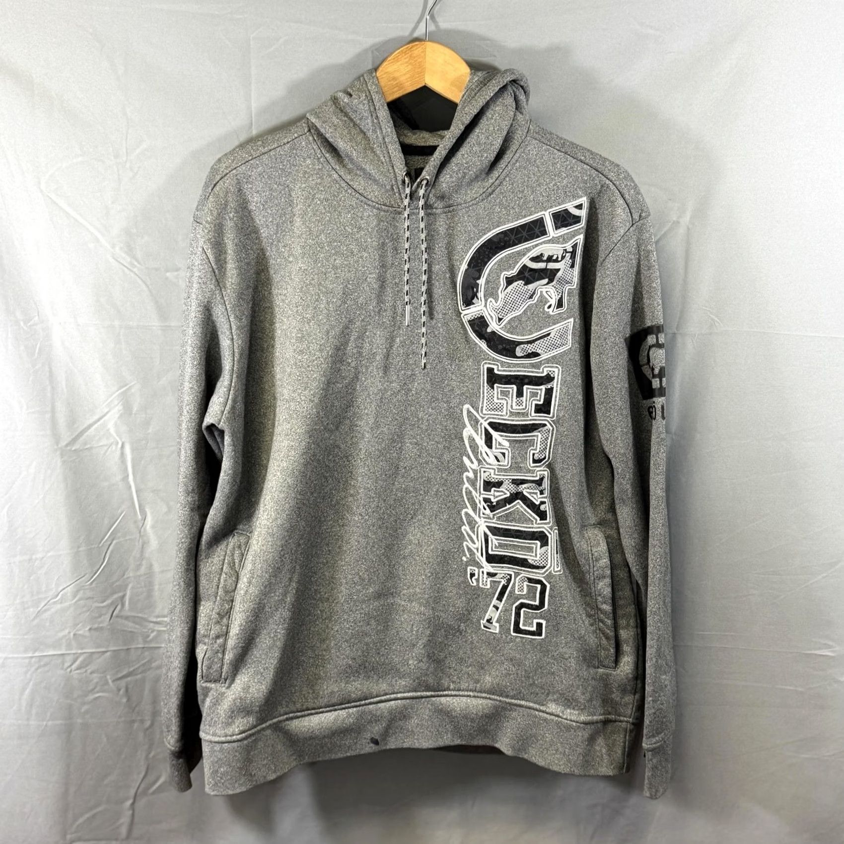 Ecko Unltd. Ecko Unltd Hoodie Mens XL Gray Pullover Sweatshirt Camo Graphic Streetwear Urban Pullover Hooded Pockets Size US XL / EU 56 / 4 - 2 Thumbnail