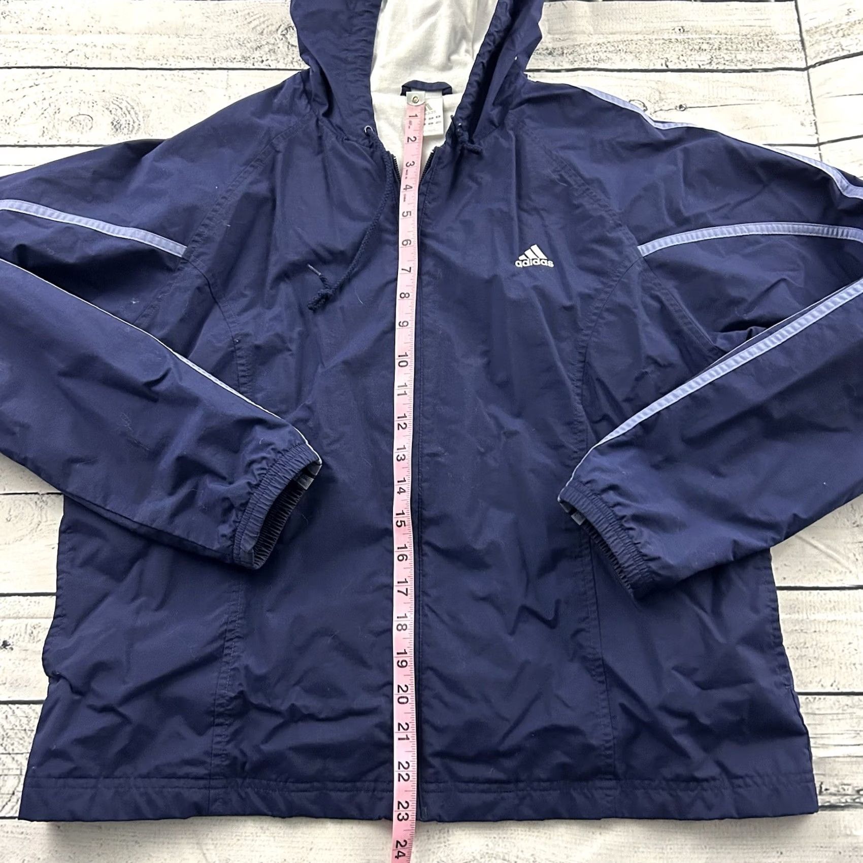 Adidas Vintage Adidas Lined Full Zip Hooded Jacket Women's Medium Blue Adidas Jacket Womens M Blue Track Hooded Size M / US 6-8 / IT 42-44 - 4 Thumbnail