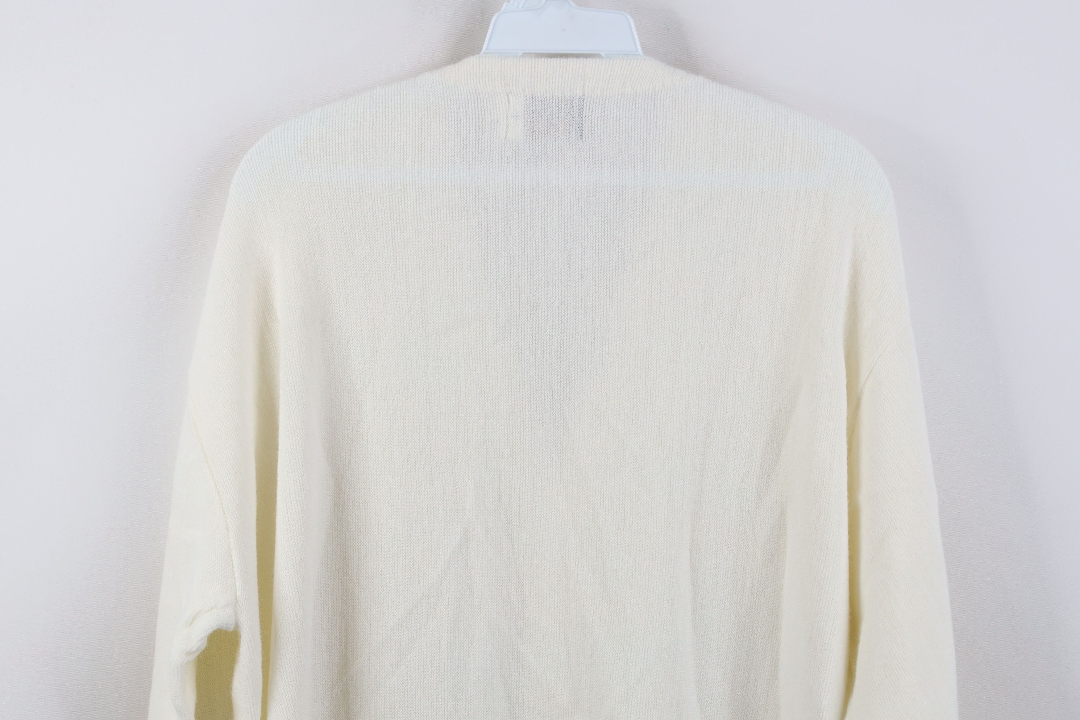 Vintage Vintage 70s Streetwear Cobain Cardigan Sweater White USA Size US L / EU 52-54 / 3 - 11 Thumbnail
