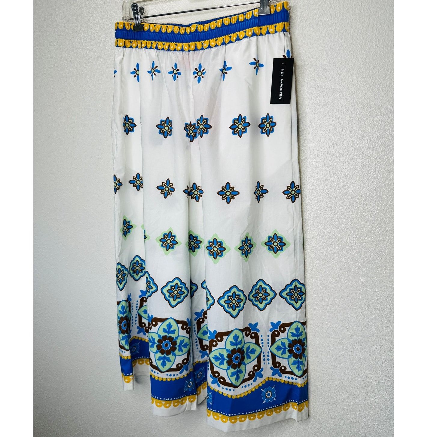 La DoubleJ NWT La DoubleJ White Blue Print Cropped Wide Leg Crop Pant L Size 34" / US 12 / IT 48 - 4 Thumbnail