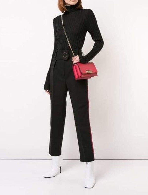 Petar Petrov Petar Petrov high waist wool pants with red stripe. Size 28" / US 6 / IT 42 - 2 Thumbnail