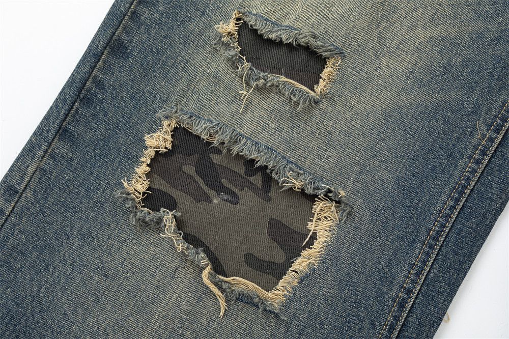 Japanese Brand Men's punk tie-dye gradient washed distressed jeans Size US 34 / EU 50 - 4 Thumbnail