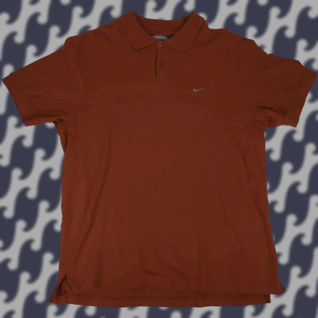 Nike Nike Polo Shirt Mens Large Brown Swoosh Embroidered Classic Golf Casual Comfort Size US L / EU 52-54 / 3 - 1 Thumbnail