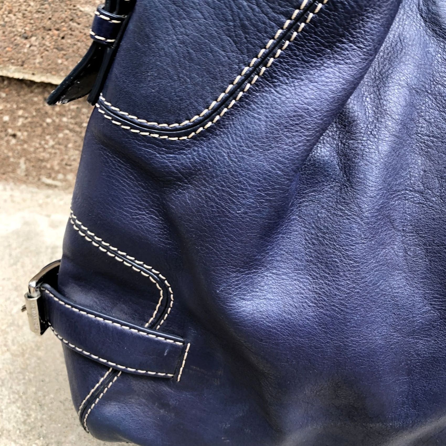 Michael Kors VINTAGE Michael Kors Shoulder Bag Women's Leather Blue Purse Medium 14x11x5 Designer Size ONE SIZE - 3 Thumbnail
