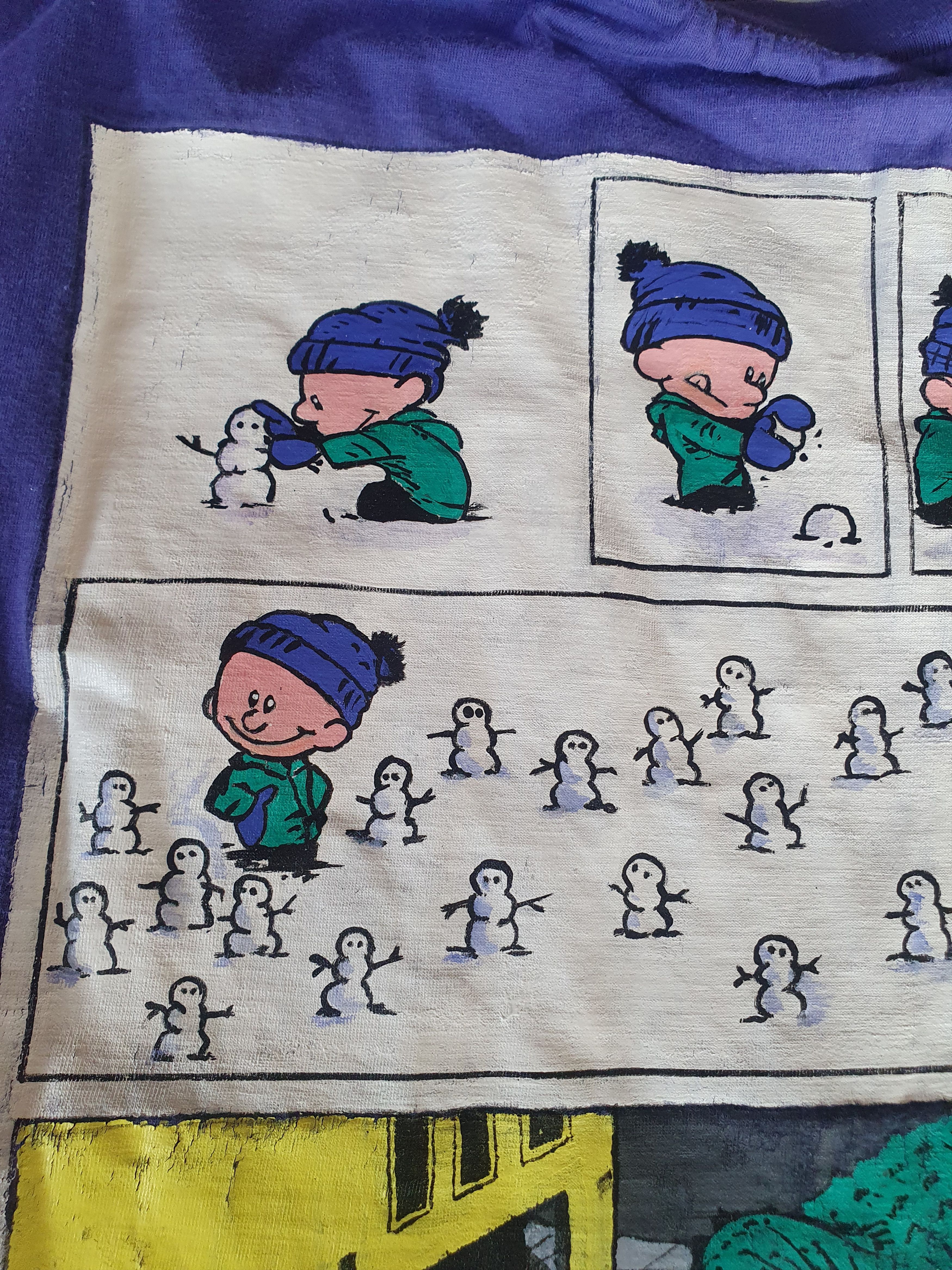 Anime × Vintage Calvin and Hobbes Snowman Comic Vintage t-shirt sz L/XL Size US L / EU 52-54 / 3 - 8 Thumbnail