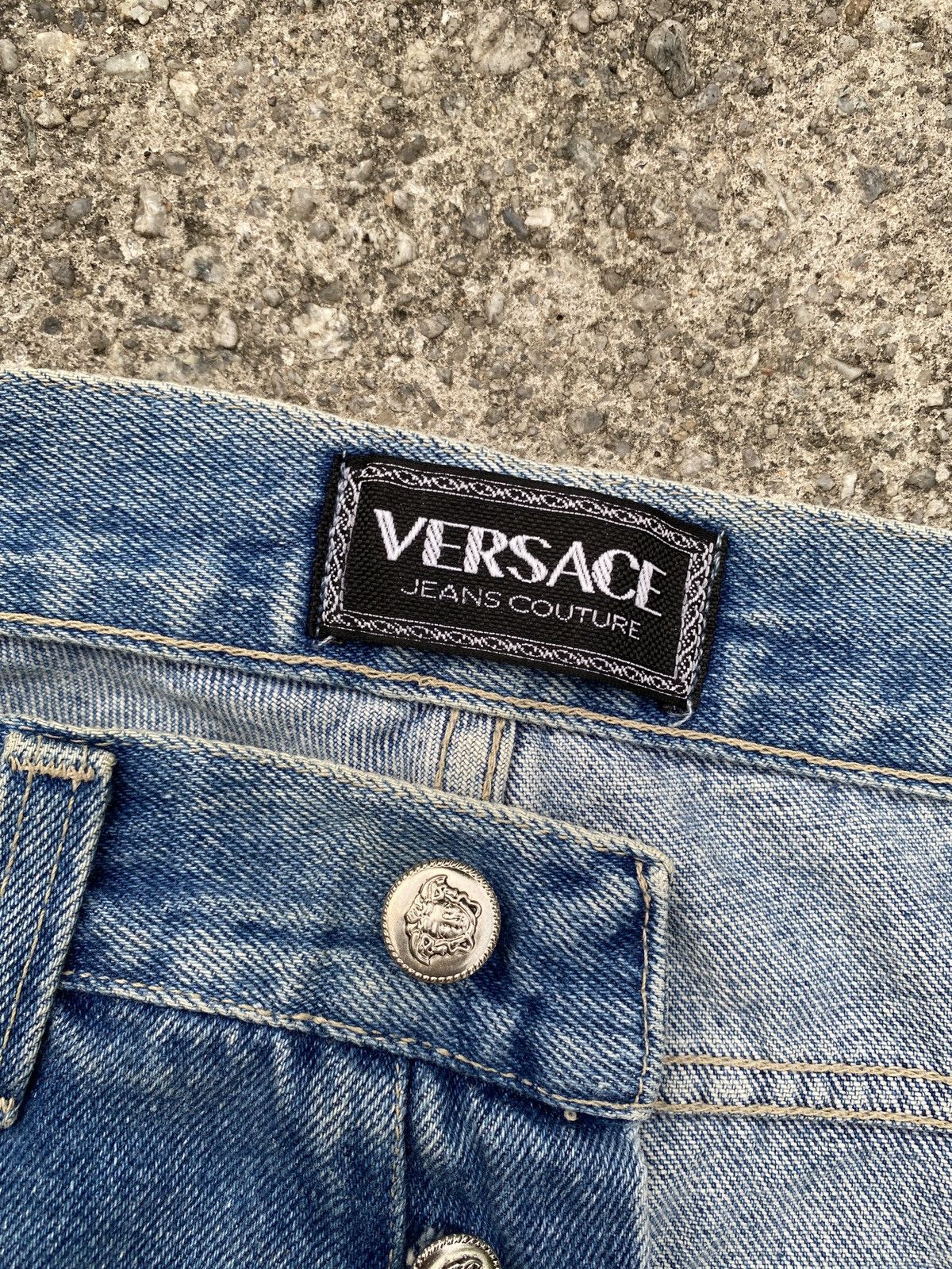 Versace × Versace Jeans Couture Vintage 90’s Versace Jeans Couture Faded Blue Denim Size US 30 / EU 46 - 16 Thumbnail