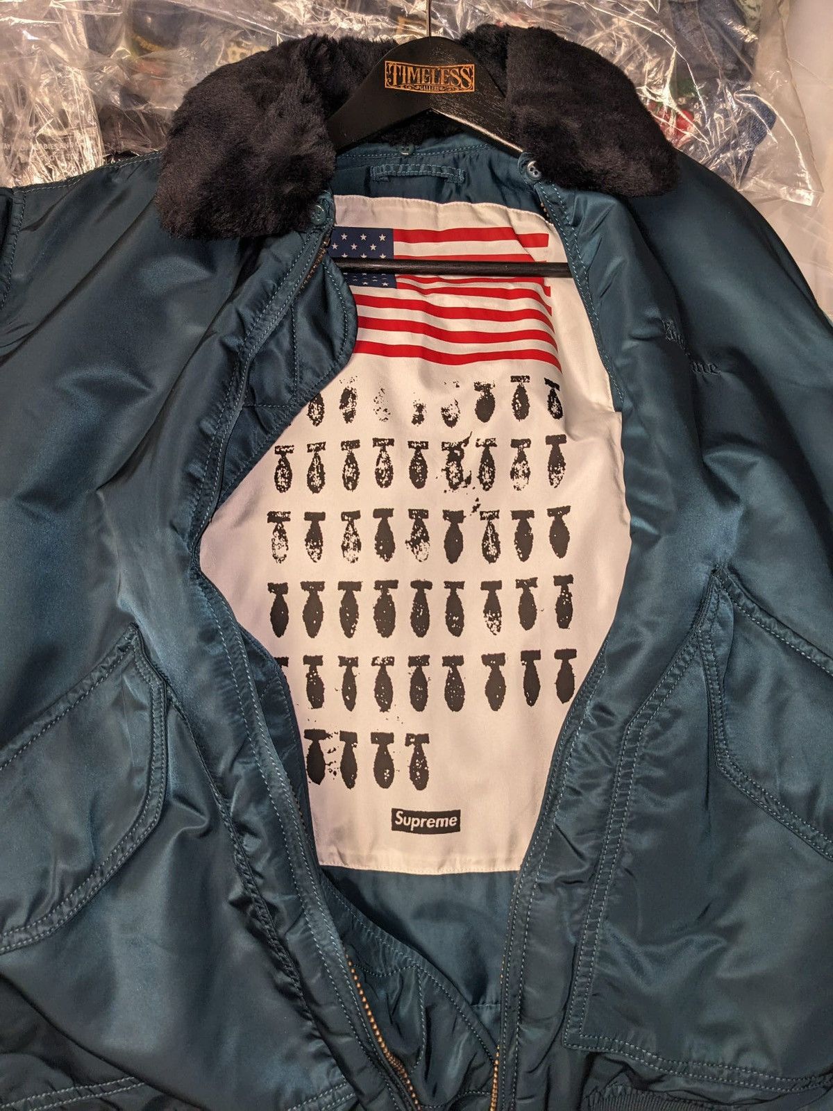 Supreme FW15 SUPREME FUR COLLAR TANKER JACKET DARK NAVY L Size US L / EU 52-54 / 3 - 5 Thumbnail