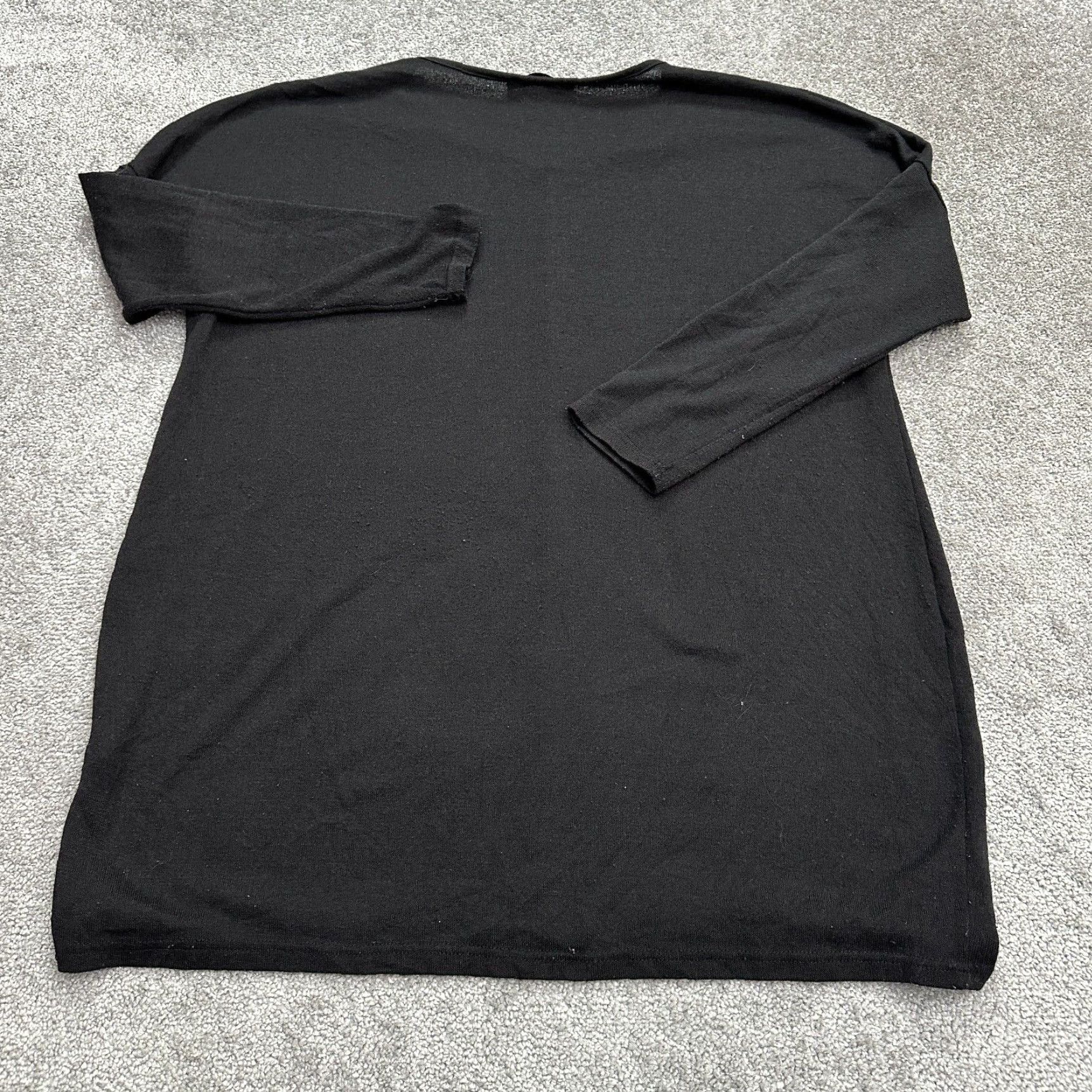 Vintage Style Dome Shift Dress Womens XXL Black V-Neck Knit Sweater Dress Long Sleeve Casual Size XXL / US 16-18 / IT 52-54 - 2 Thumbnail