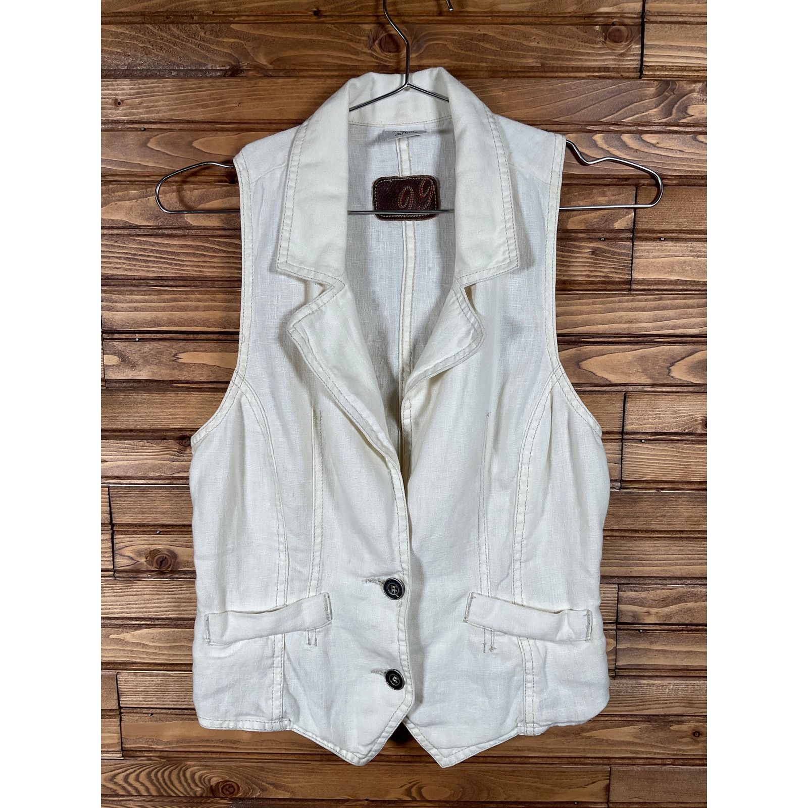 Rusty Vintage Y2K Rusty Surf Brand Linen 2 Button Vest Small Size S / US 4 / IT 40 - 1 Thumbnail
