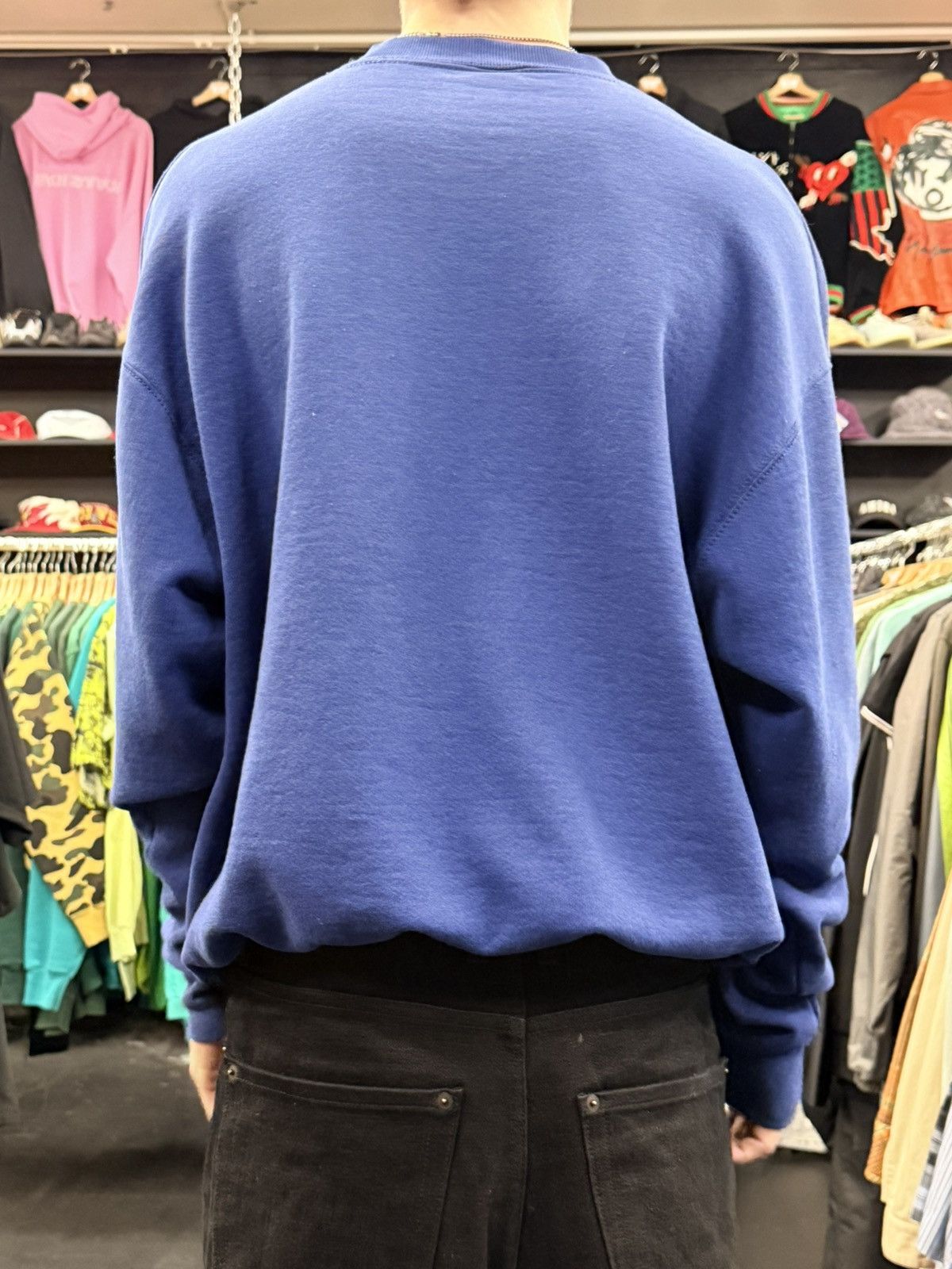 Vintage Vintage faded blue blank crewneck Size US XL / EU 56 / 4 - 2 Thumbnail