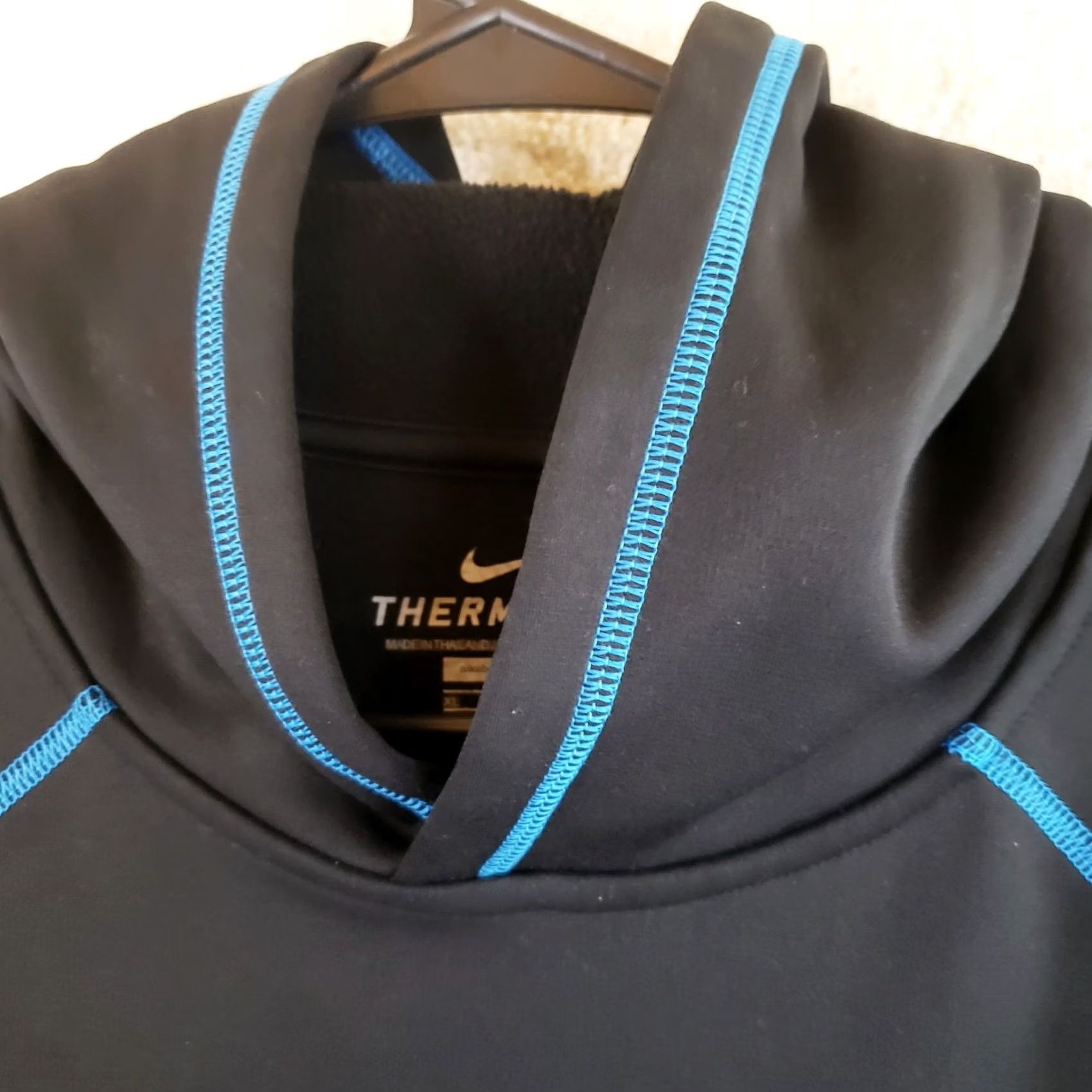 Nike Nike Hoodie Mens XL Black Therma-Fit Pullover Fleece Lined Jacket Pockets BlueT Size US XL / EU 56 / 4 - 7 Thumbnail